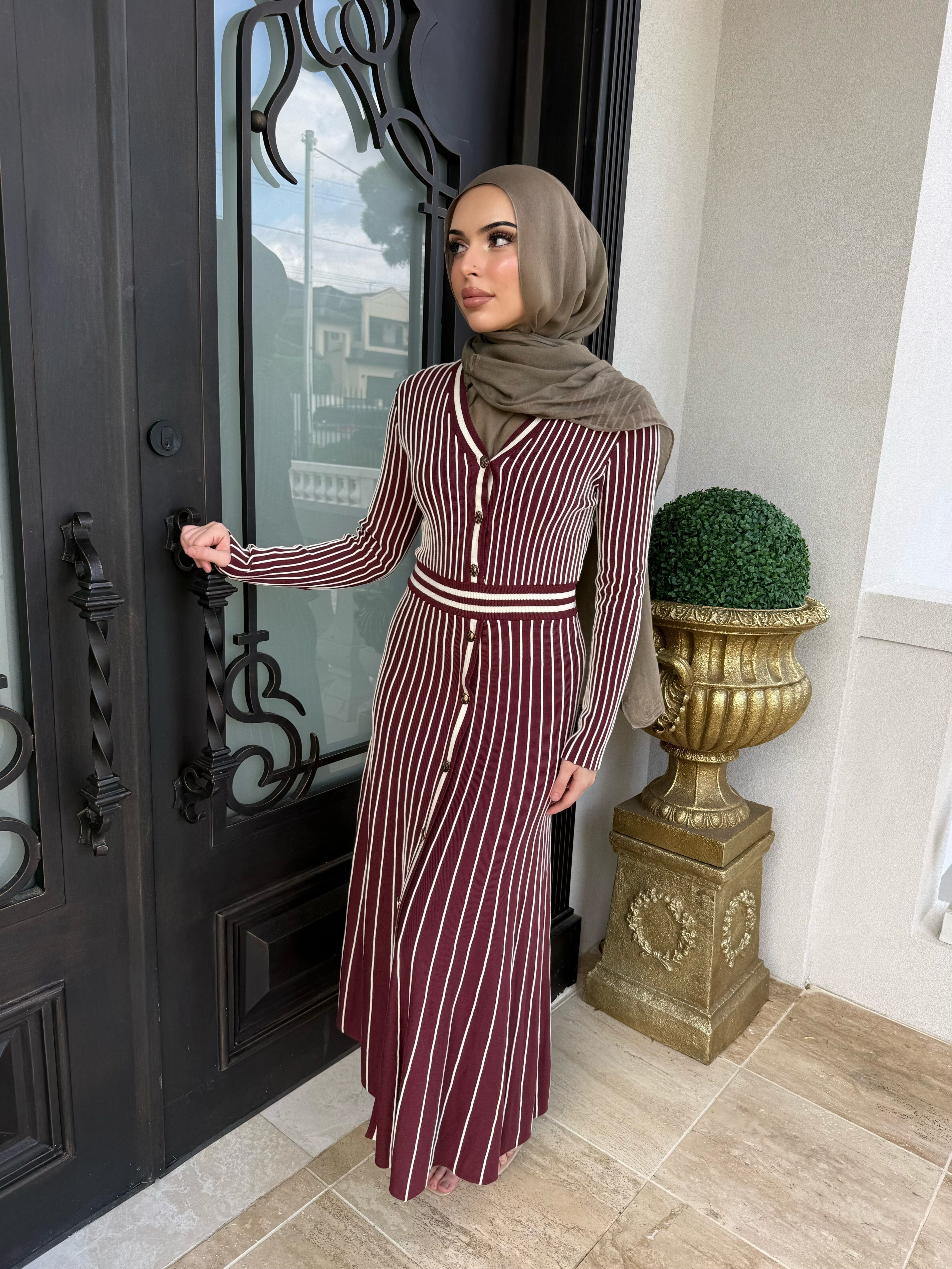 Malak Knit Pleated Dress