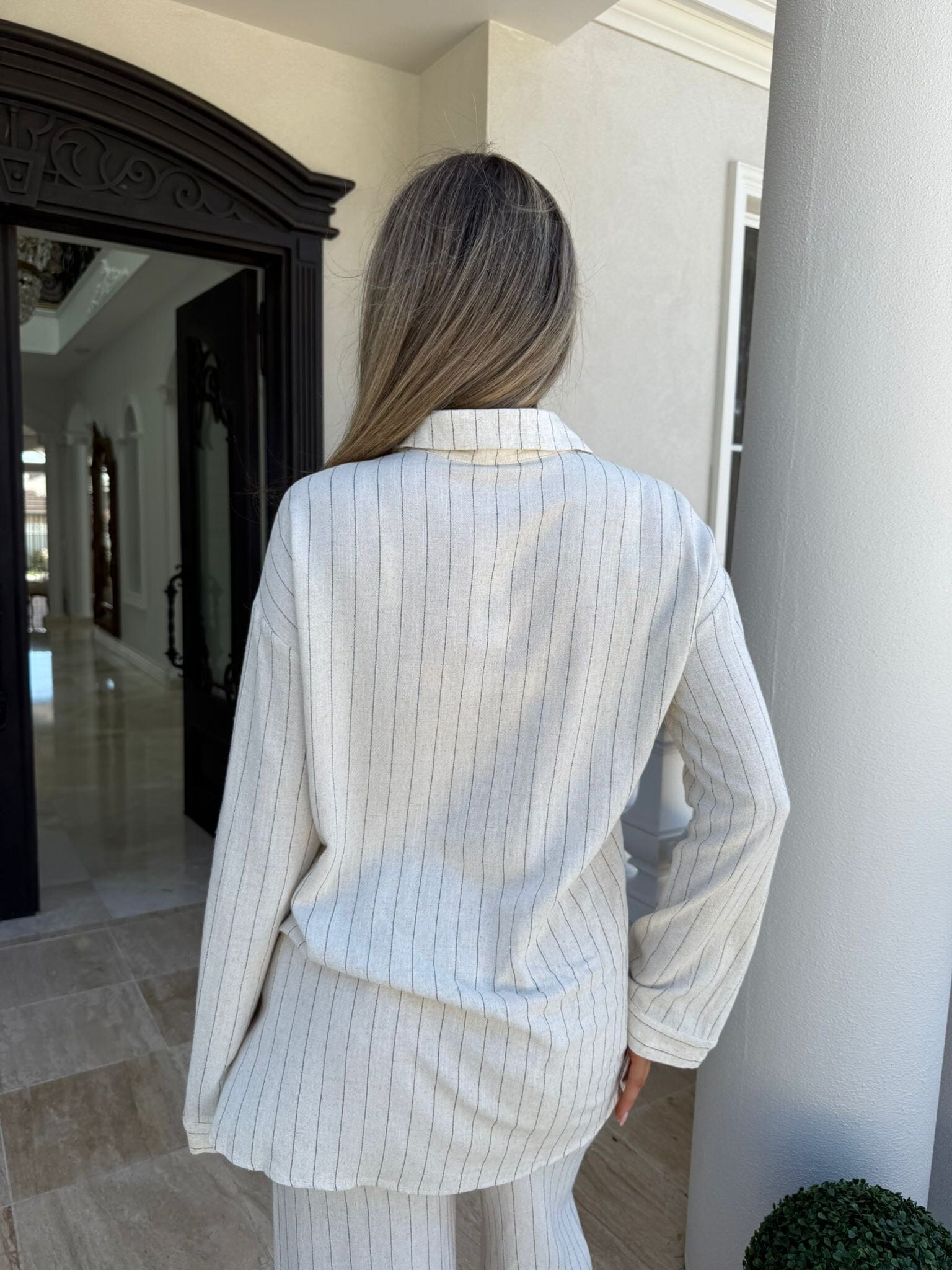 Pinstripe Linen Set