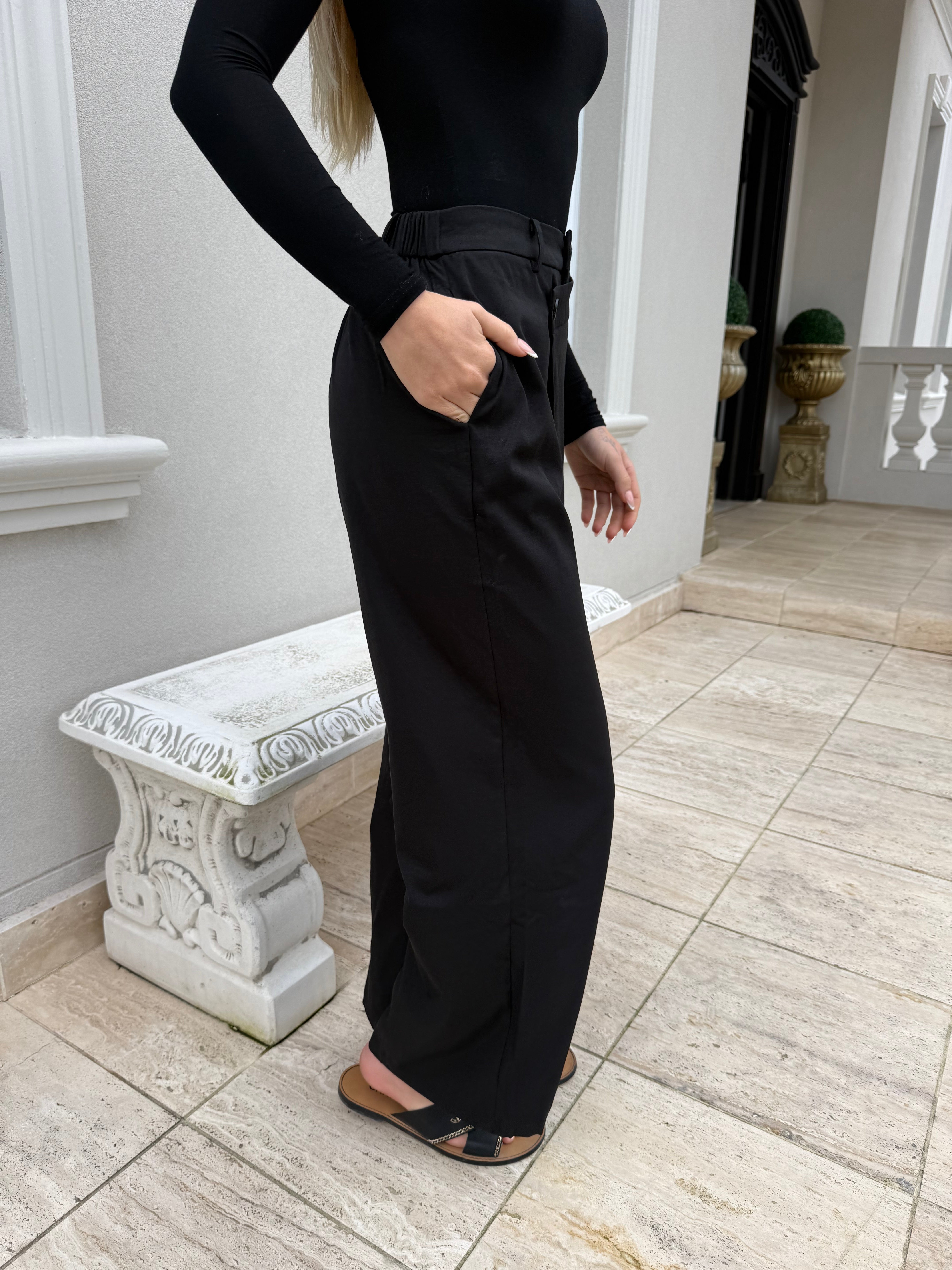 Fold Over Linen Pants