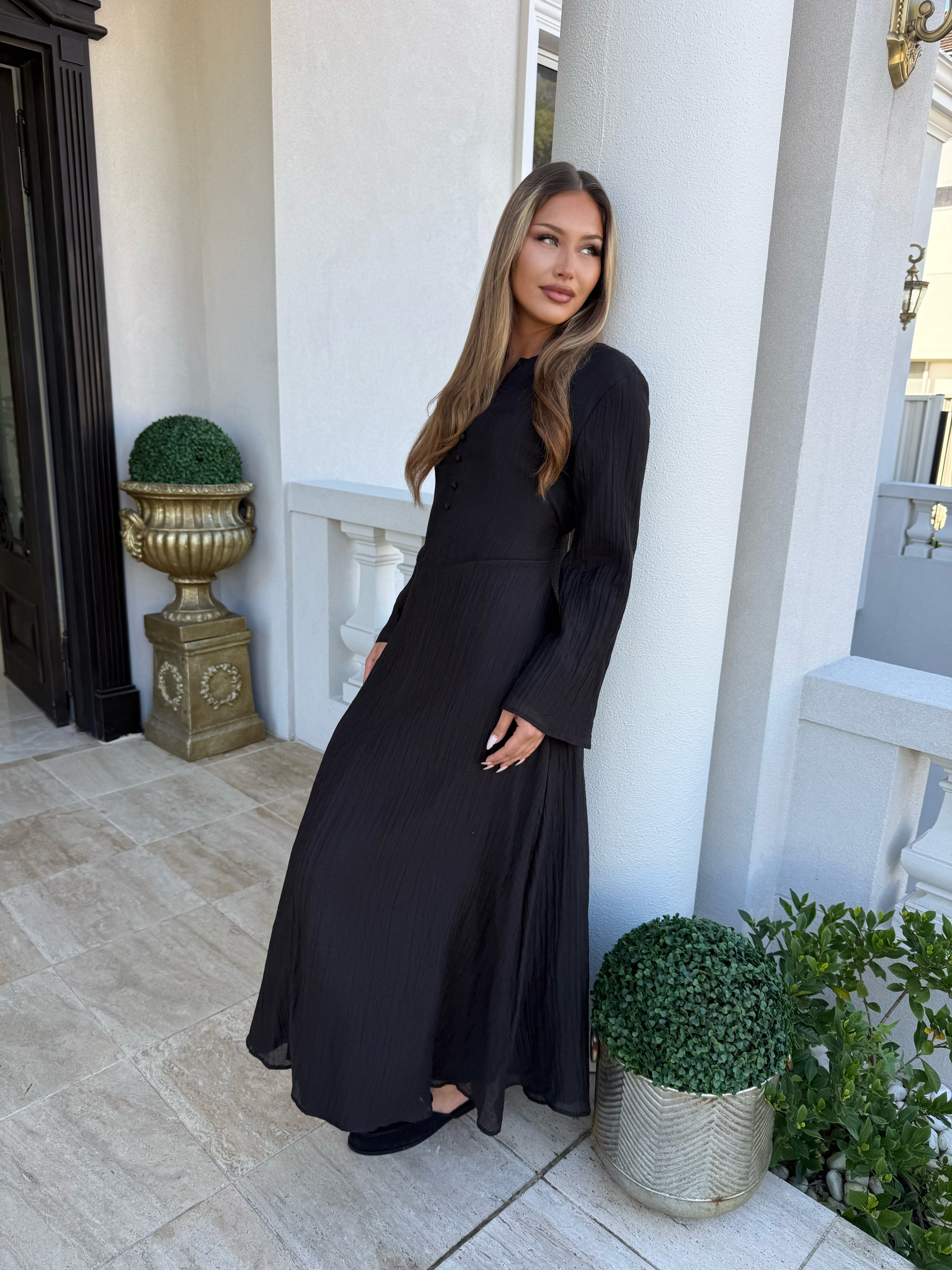 Crinkle Belle Sleeve Dress