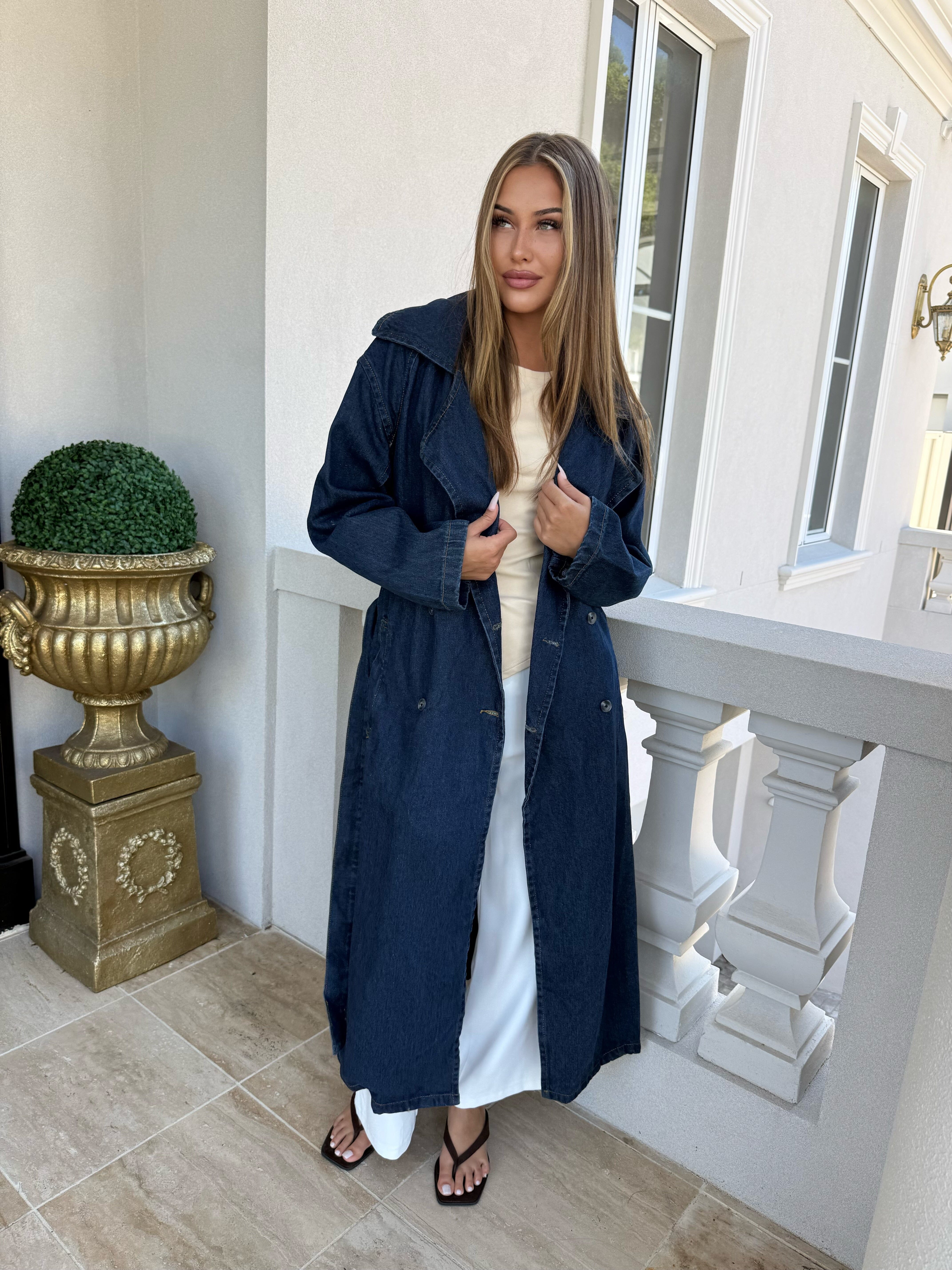 Mid Denim Trench