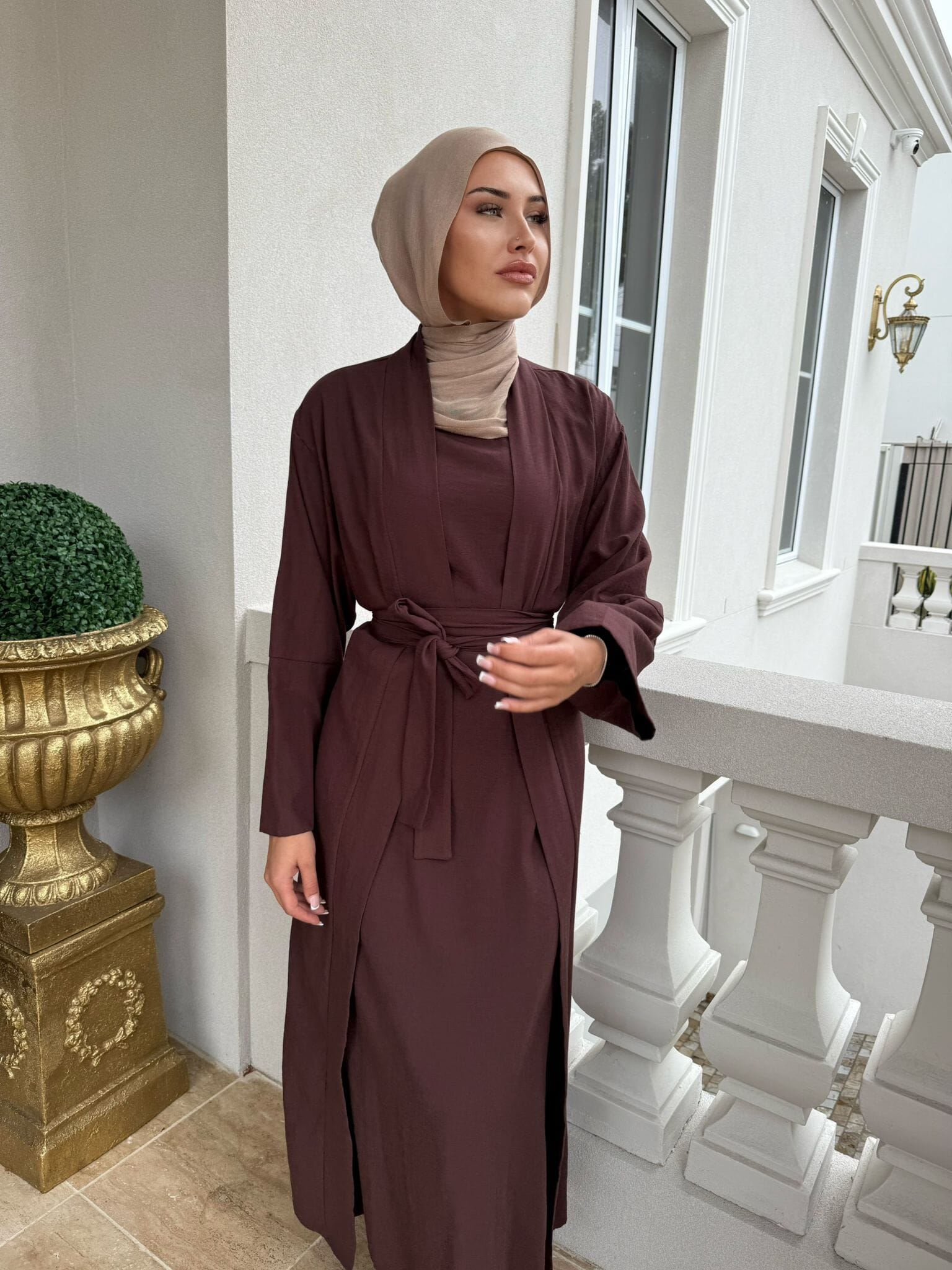 Linen Abaya Set