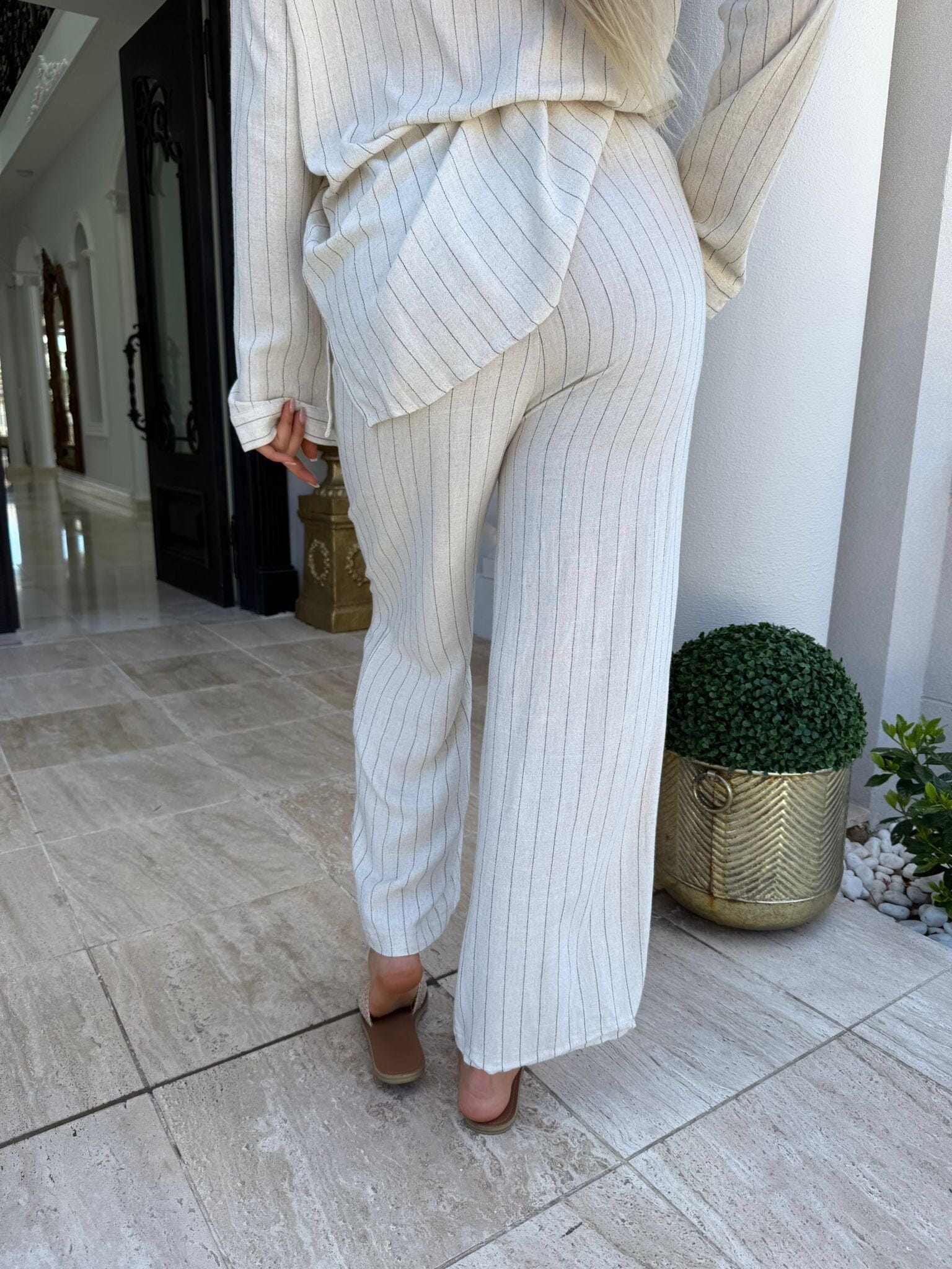 Pinstripe Linen Set