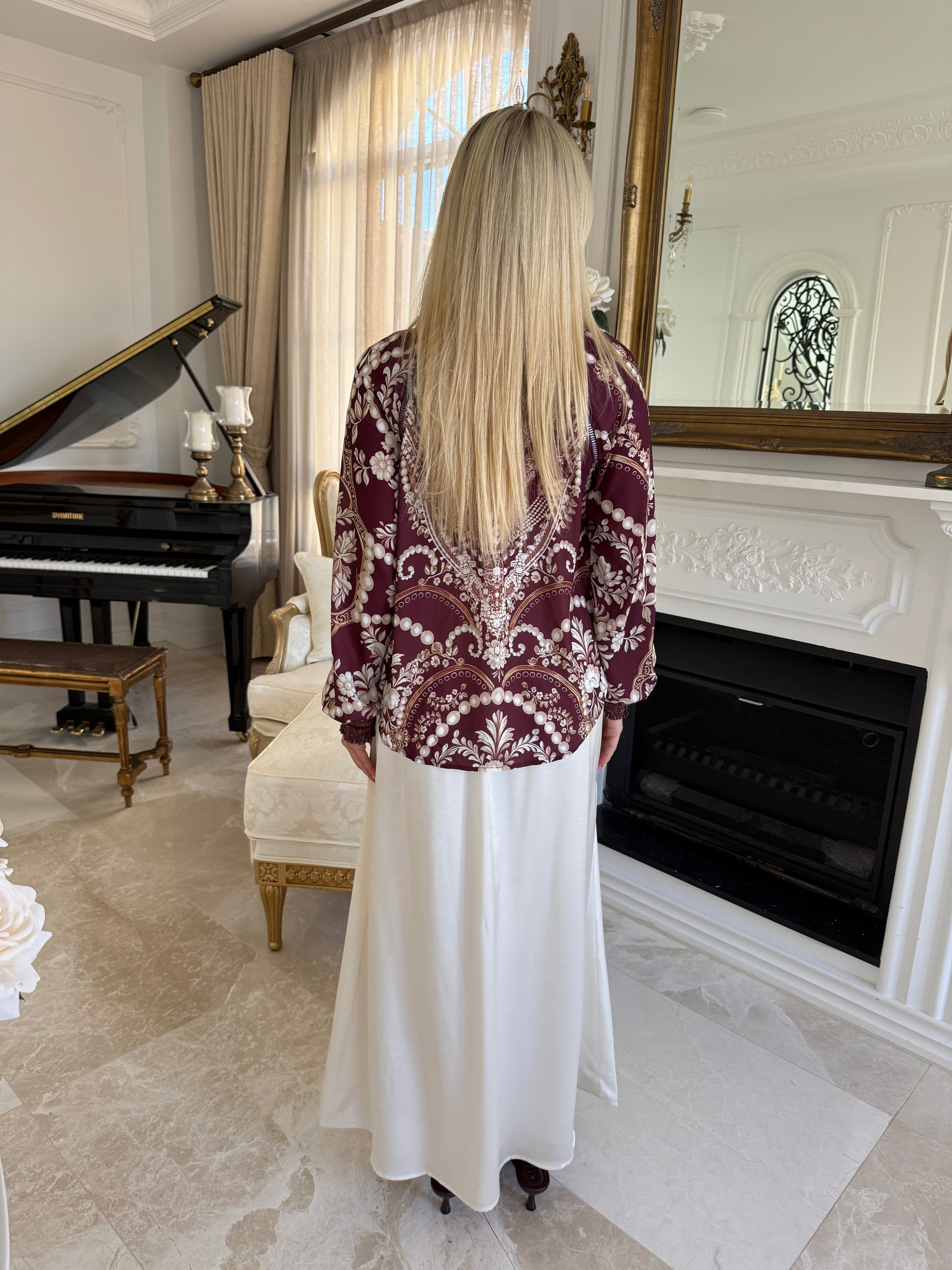 Plum Beaded Blouse