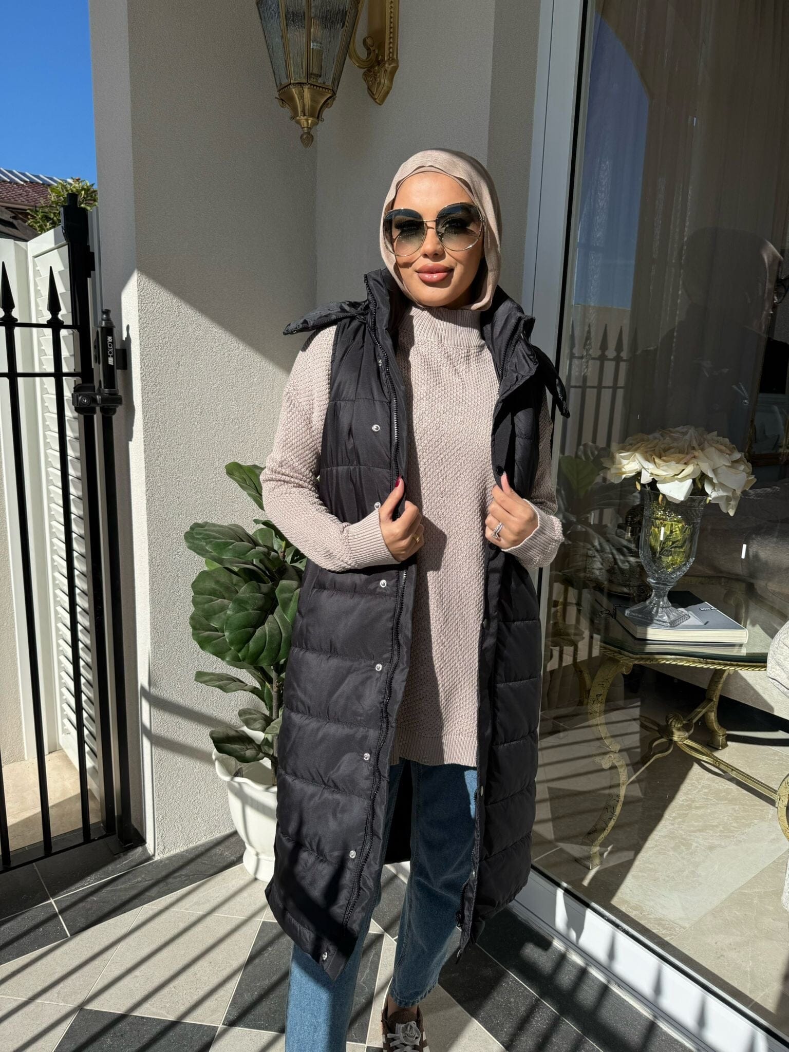 Button puffer vest