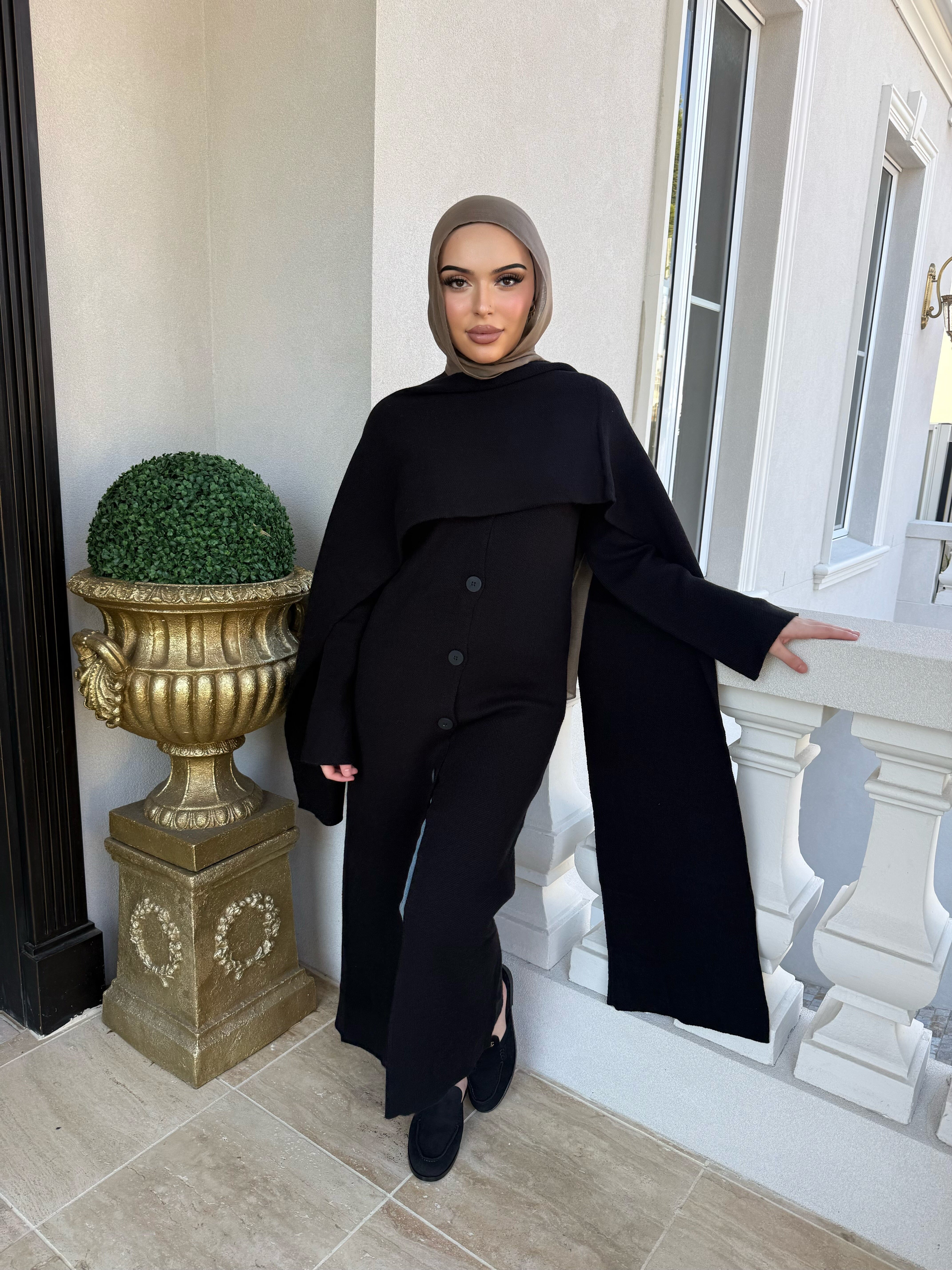 Shawl Knit Abaya