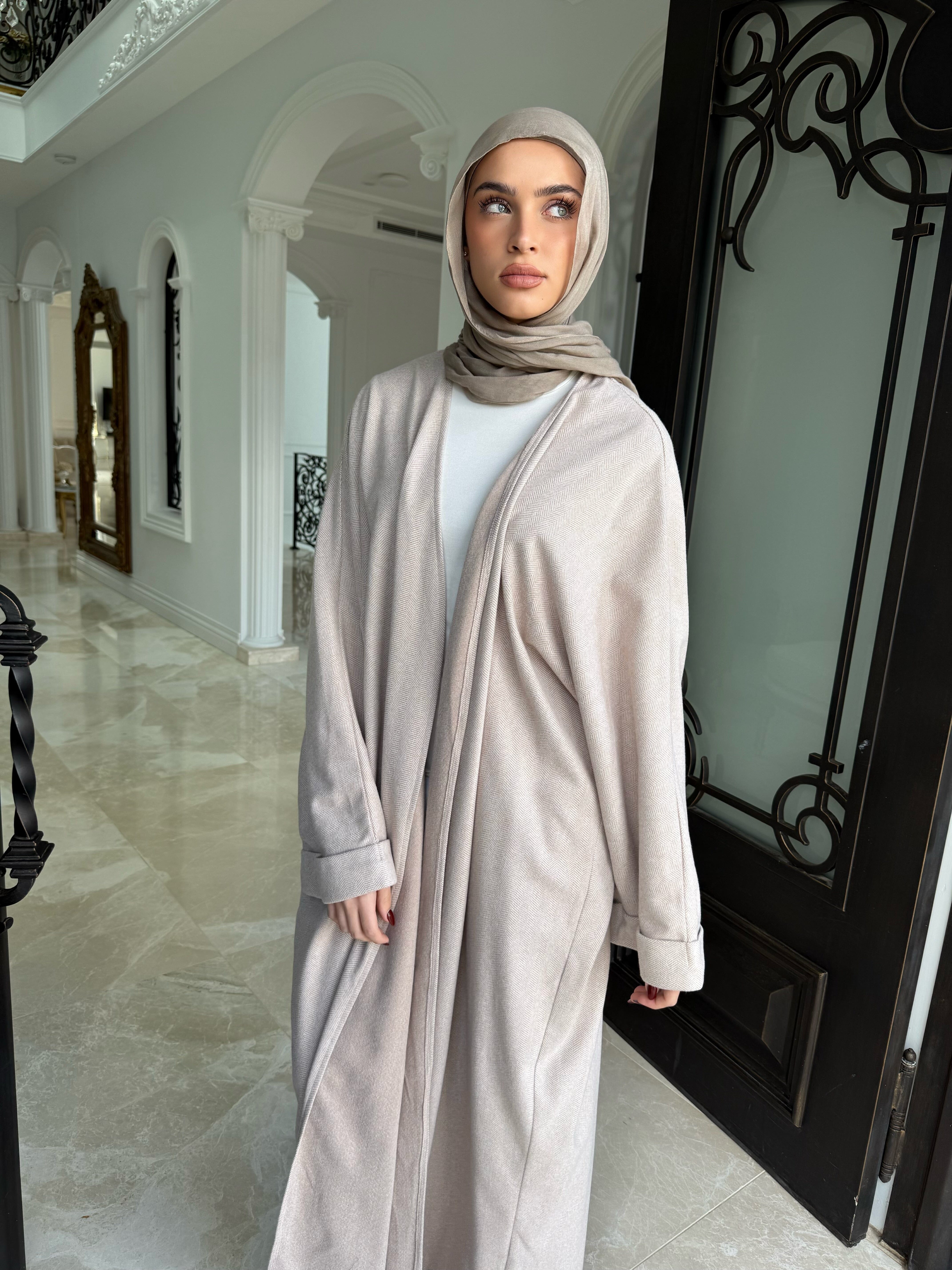 Textured Winter Open Abaya