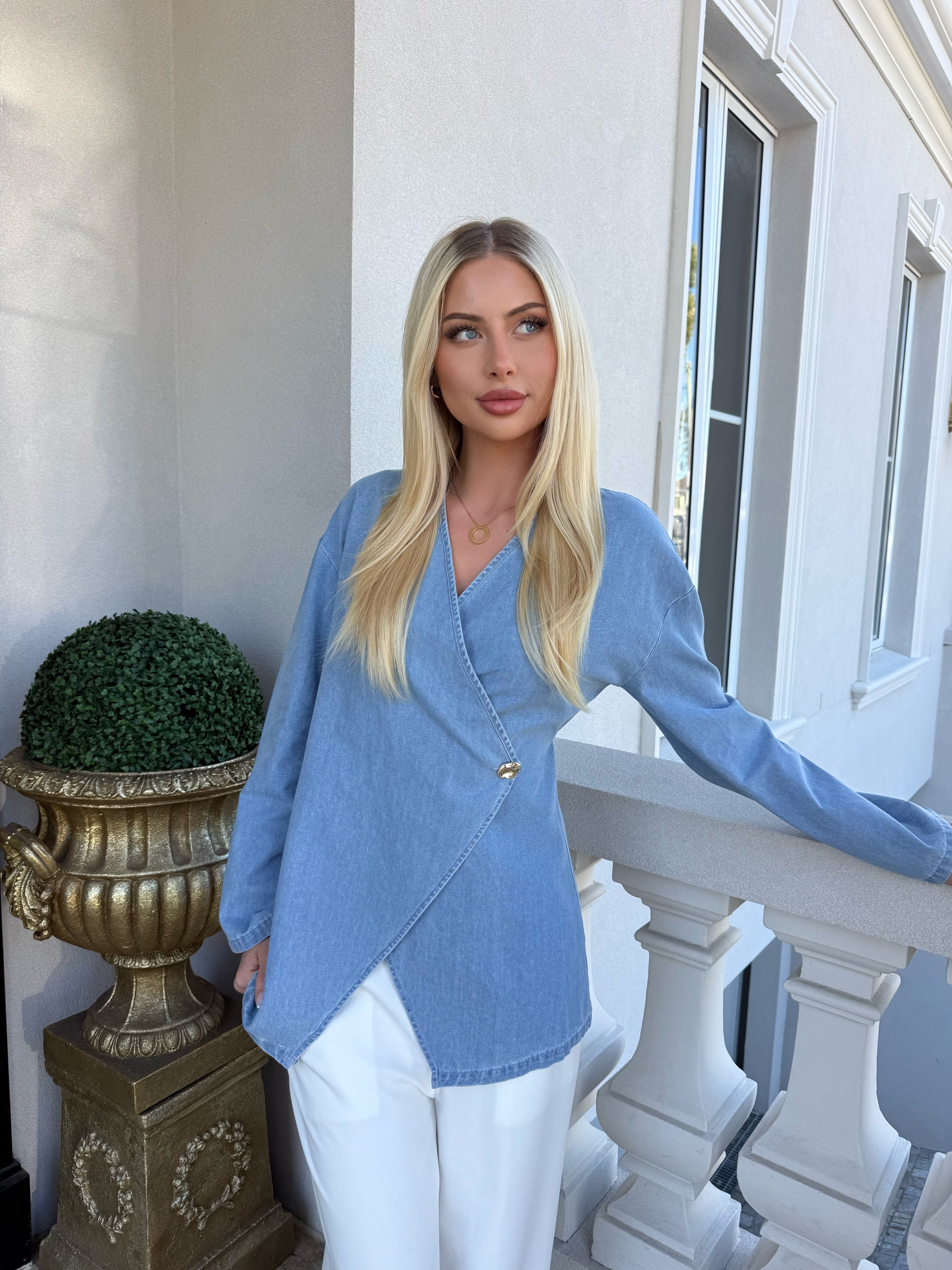 Denim Wrap Bloue