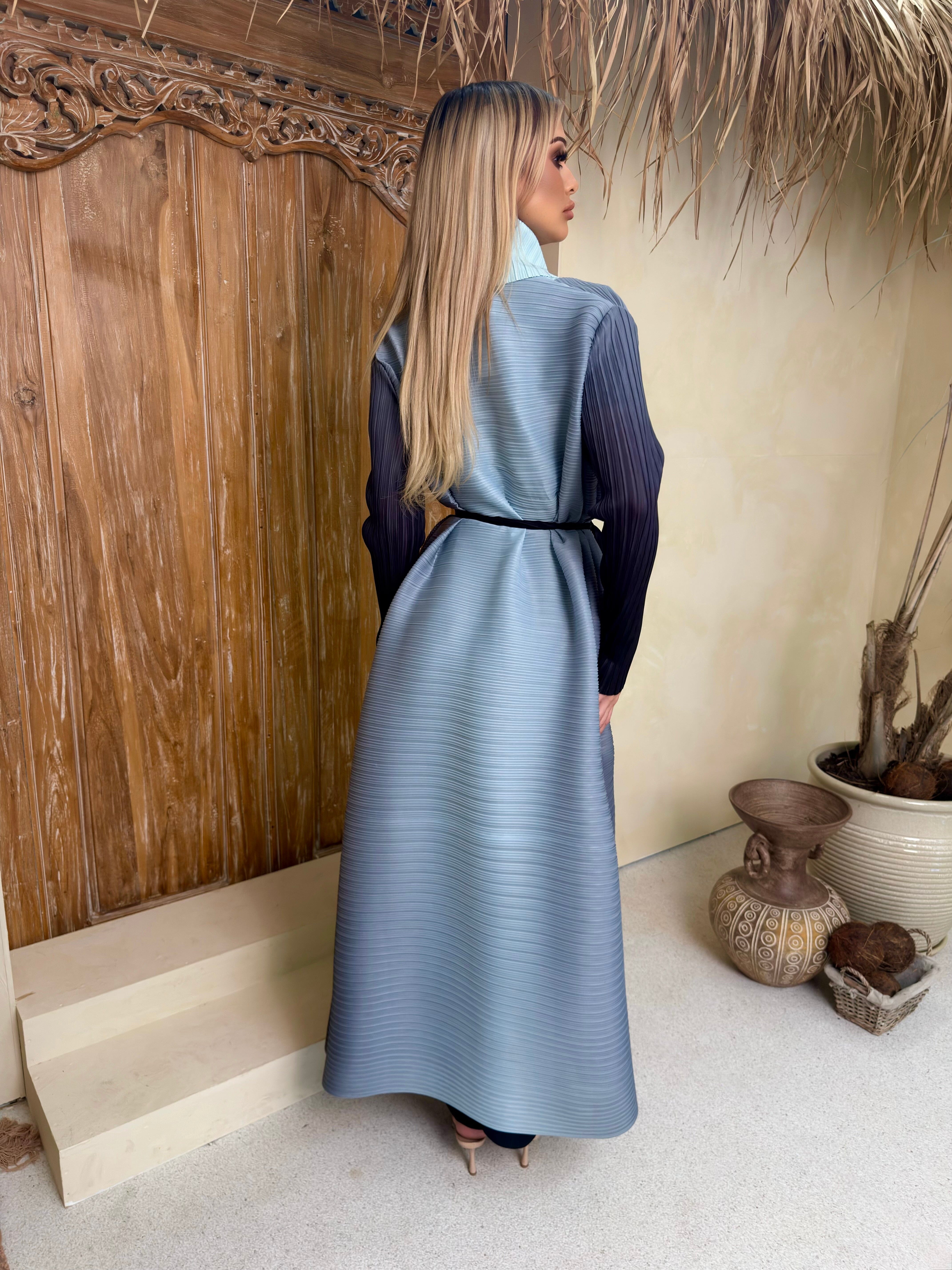 Layali Greys Pleated Abaya