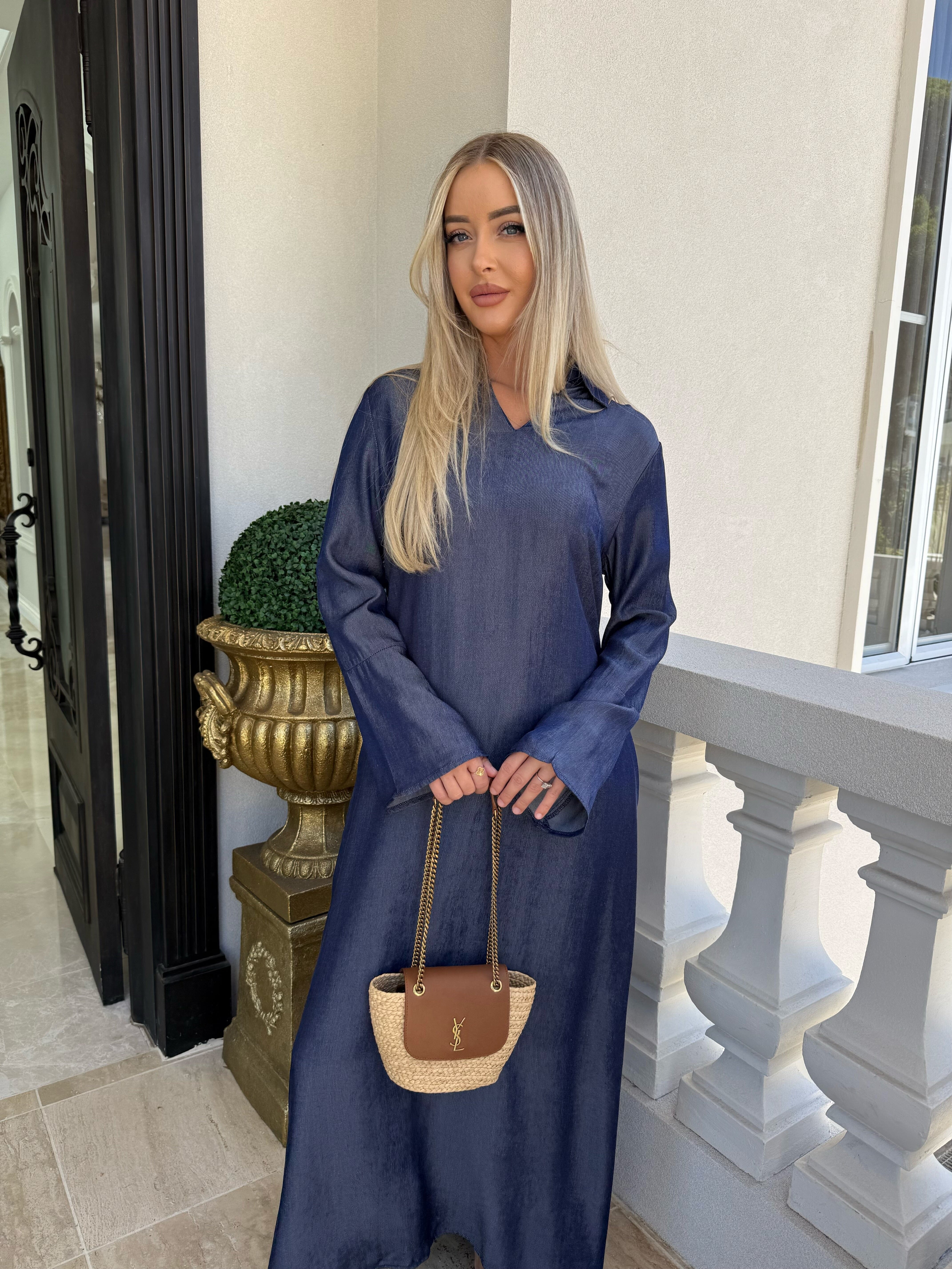Chambray Belle Sleeve Dress