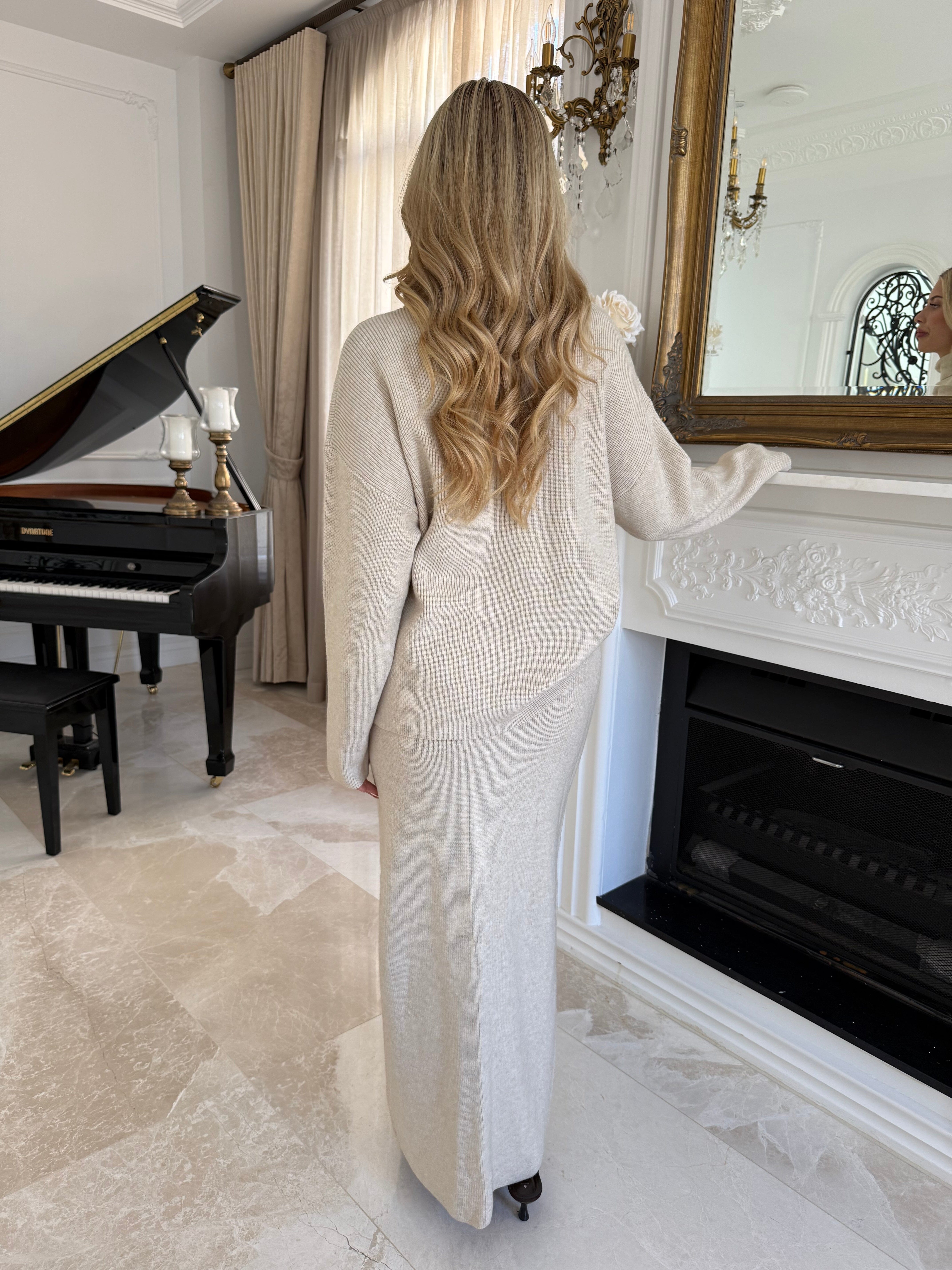 Turtle Neck Knit Set