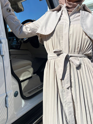 Pleated Maxi Trench