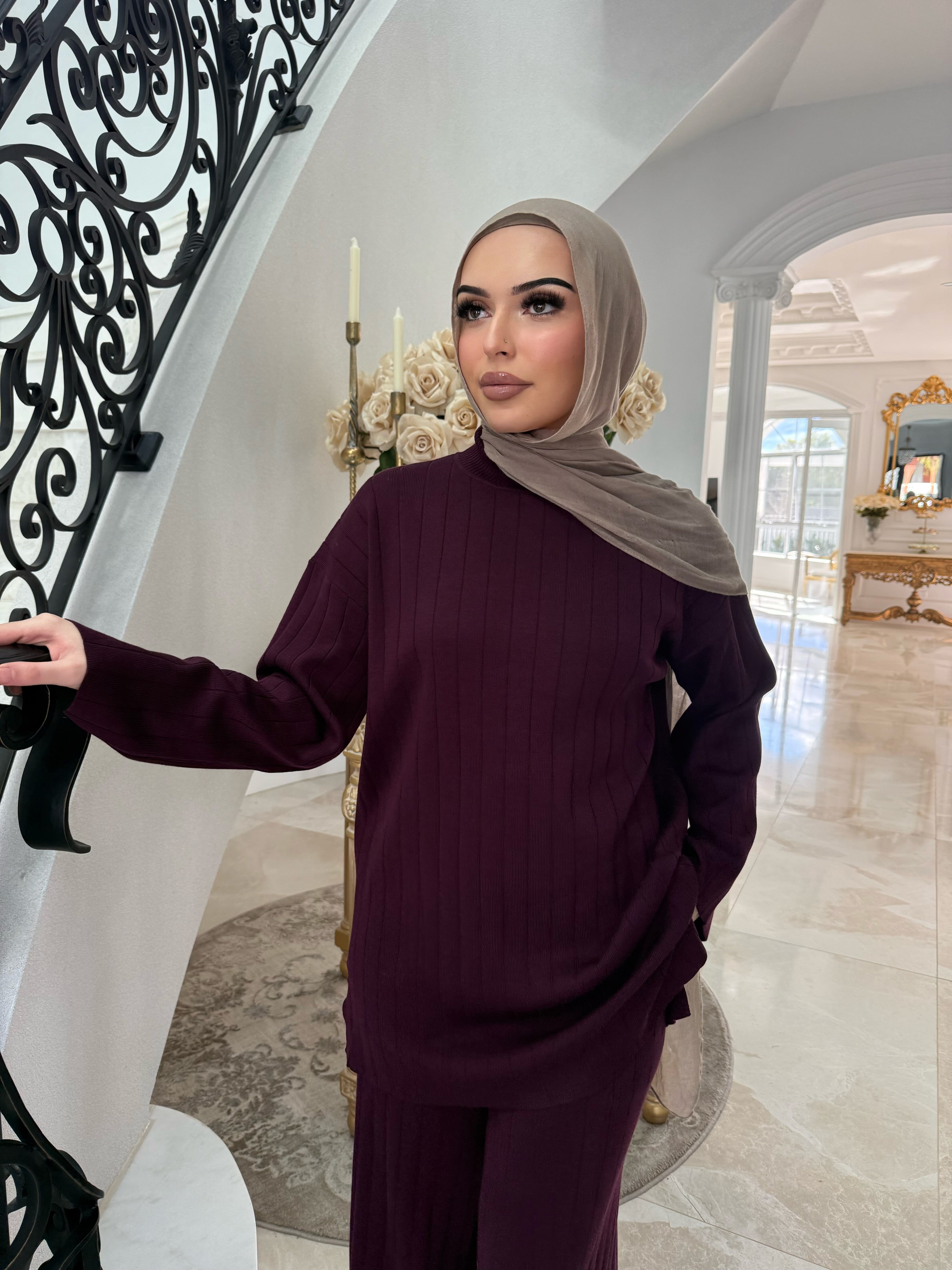 Thick Ribbed Knit Set