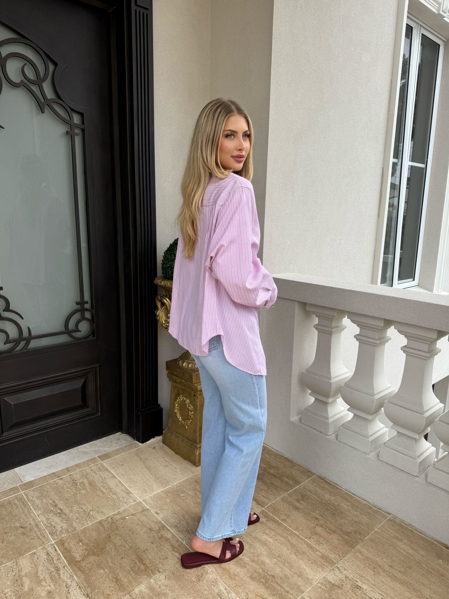 Gathered Stripe Shirt