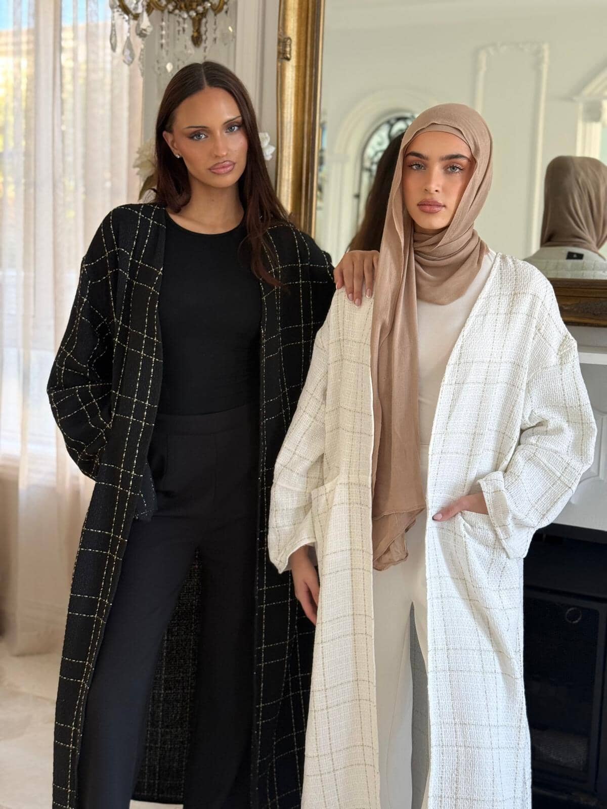 Tweed Pocket Open Abaya