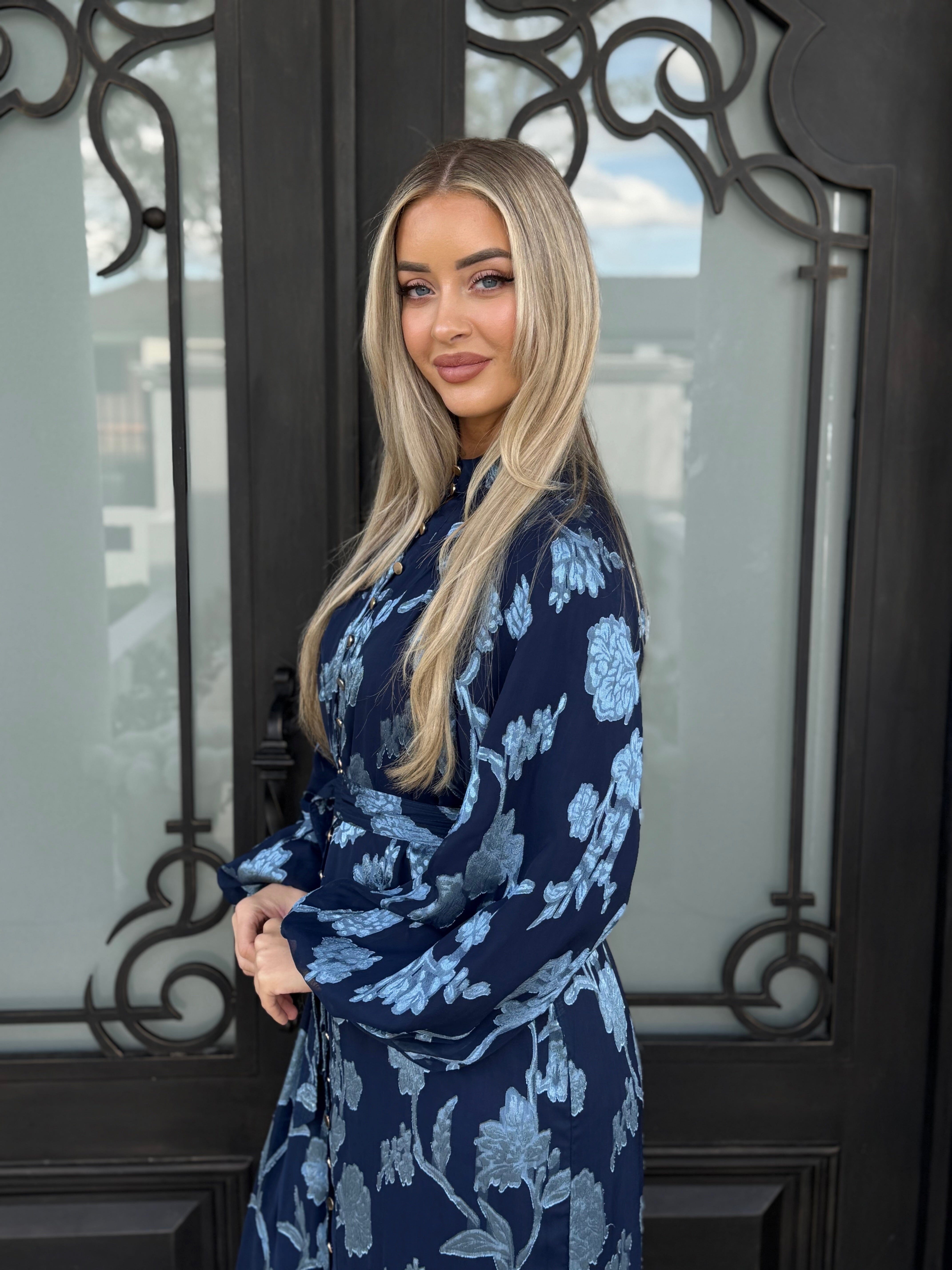 Navy Floral Dress