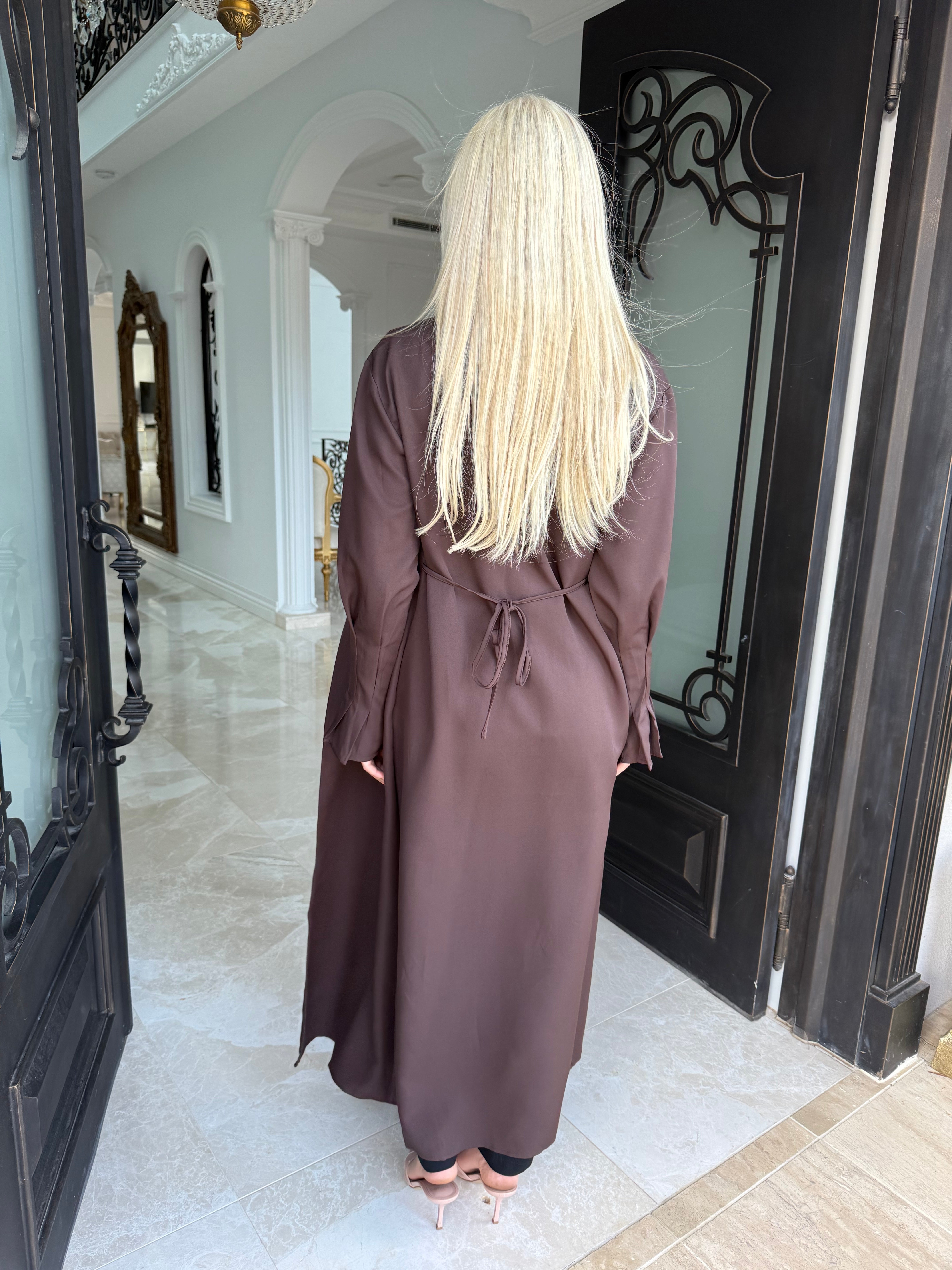 Pleated Open Abaya