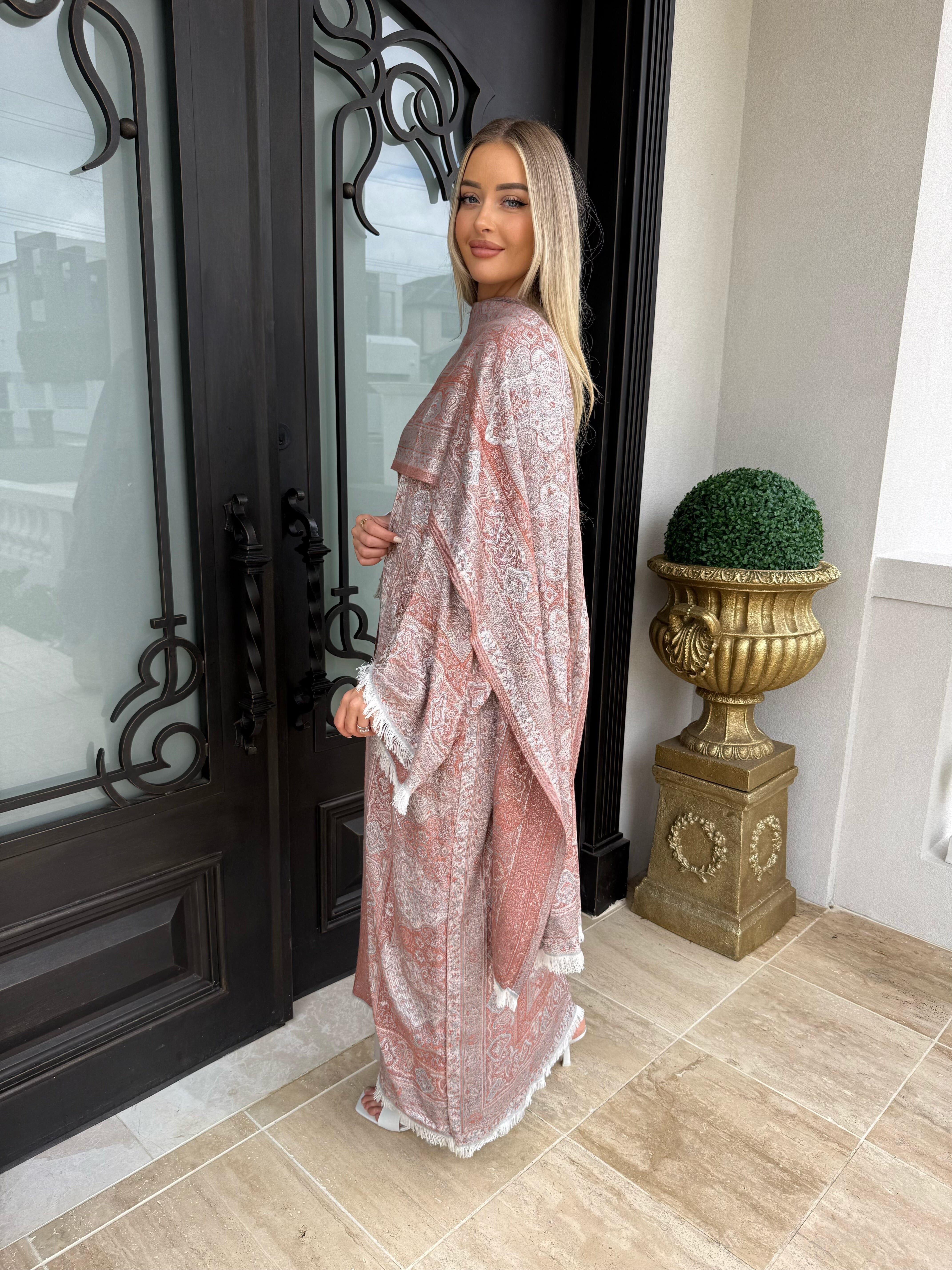 Peach Pashmina Set