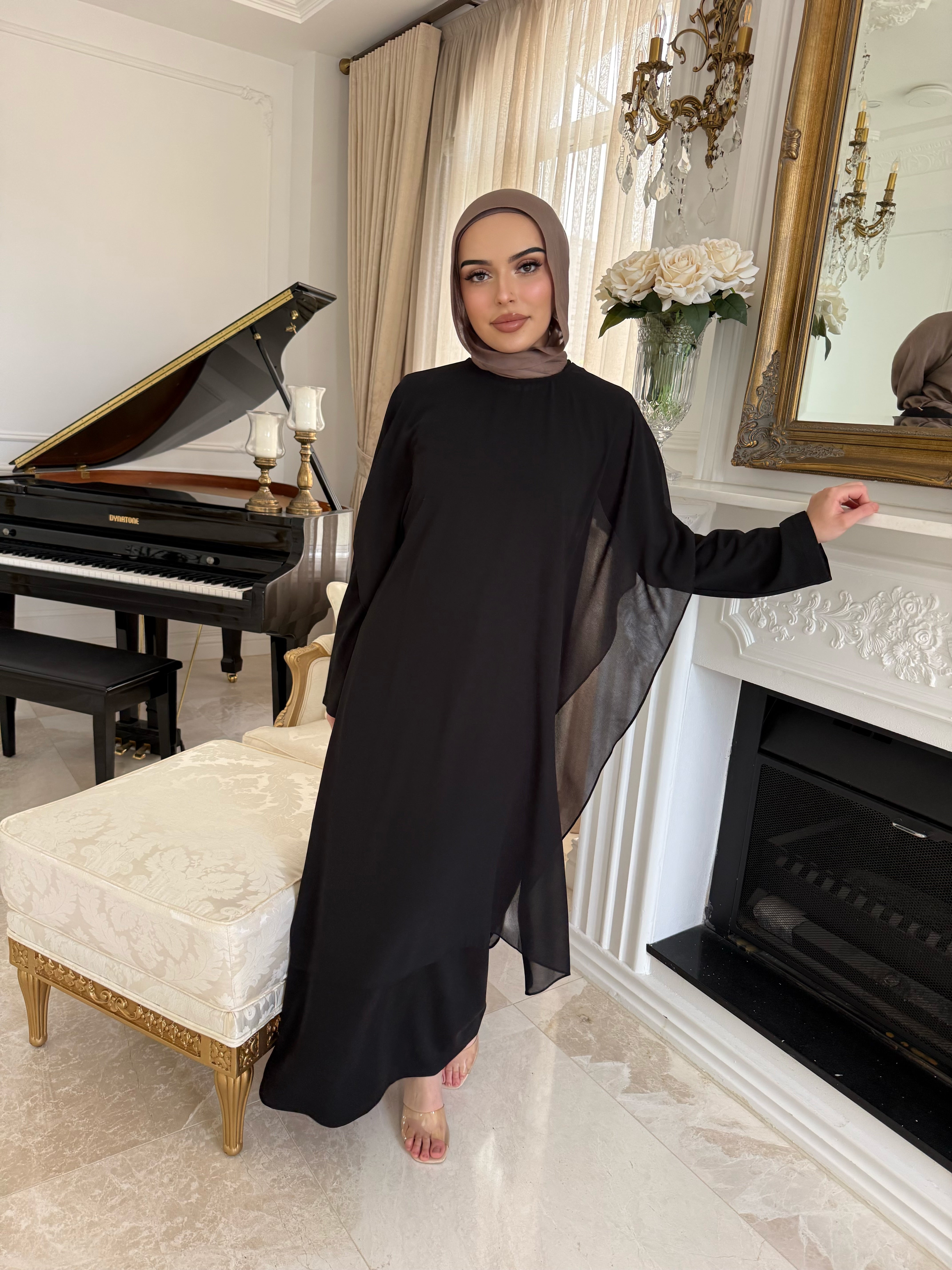 Chiffon Cape Abaya Set