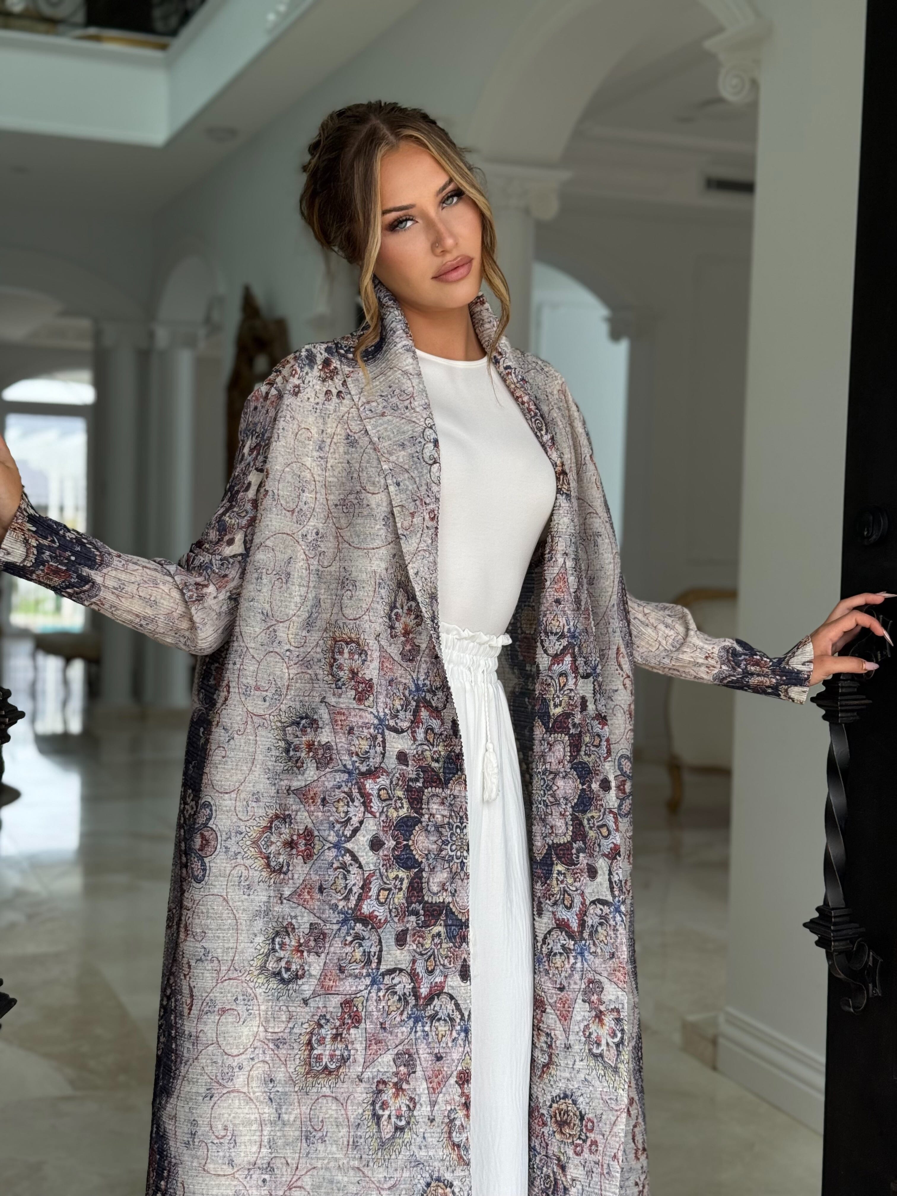 Layali Multi Pleated Open Abaya