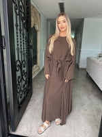 Khaki Brown Abaya Set