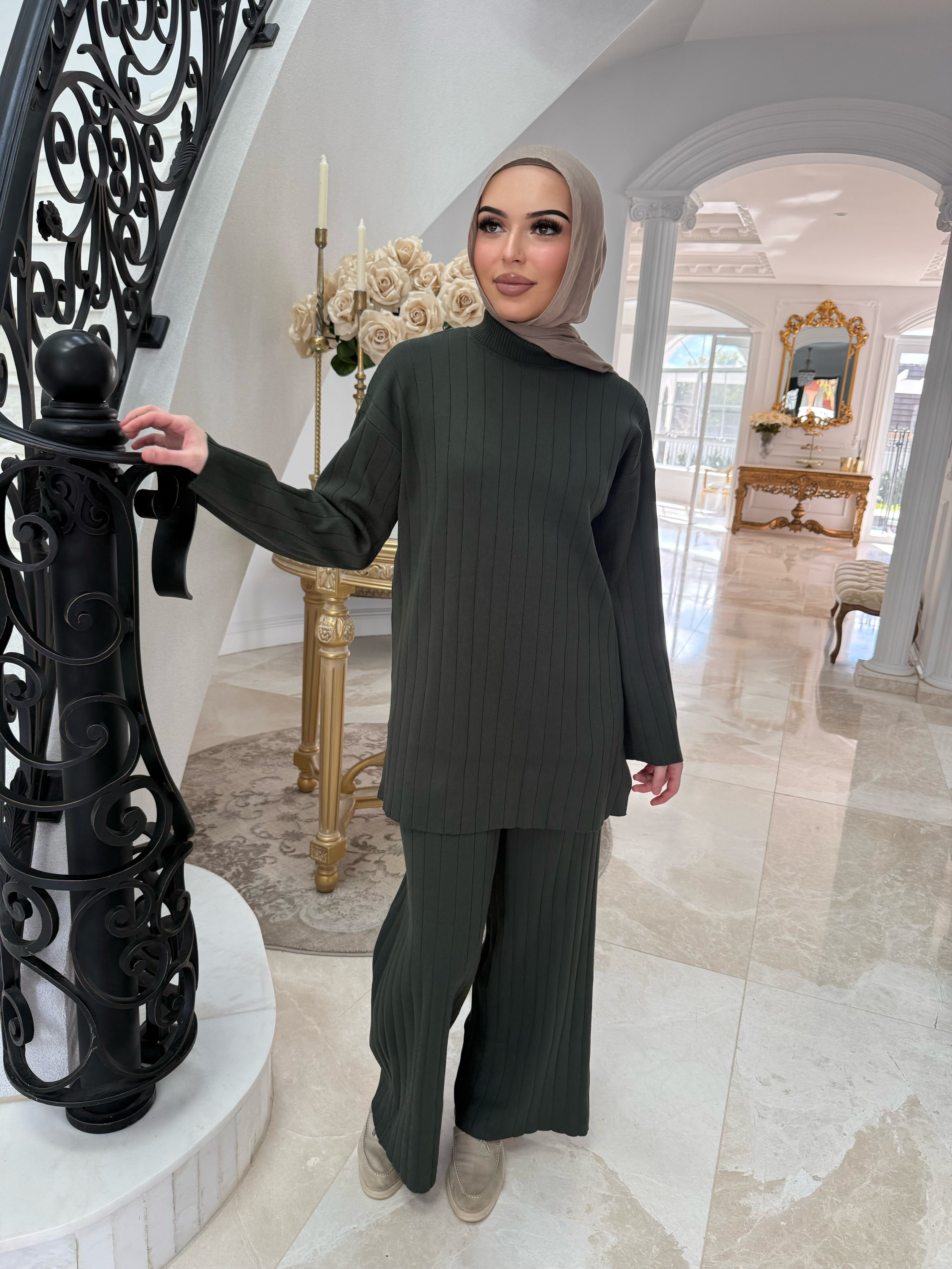 Thick Ribbed Knit Set