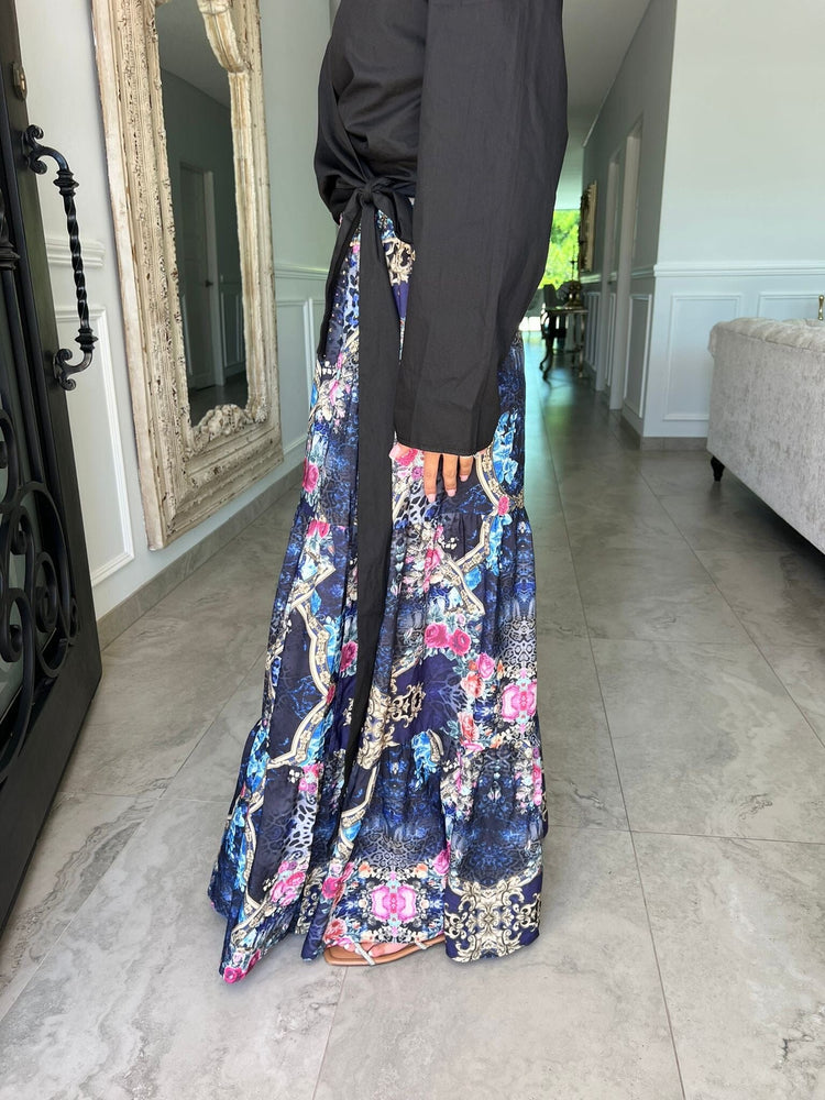 Blue Bloom Beaded Skirt