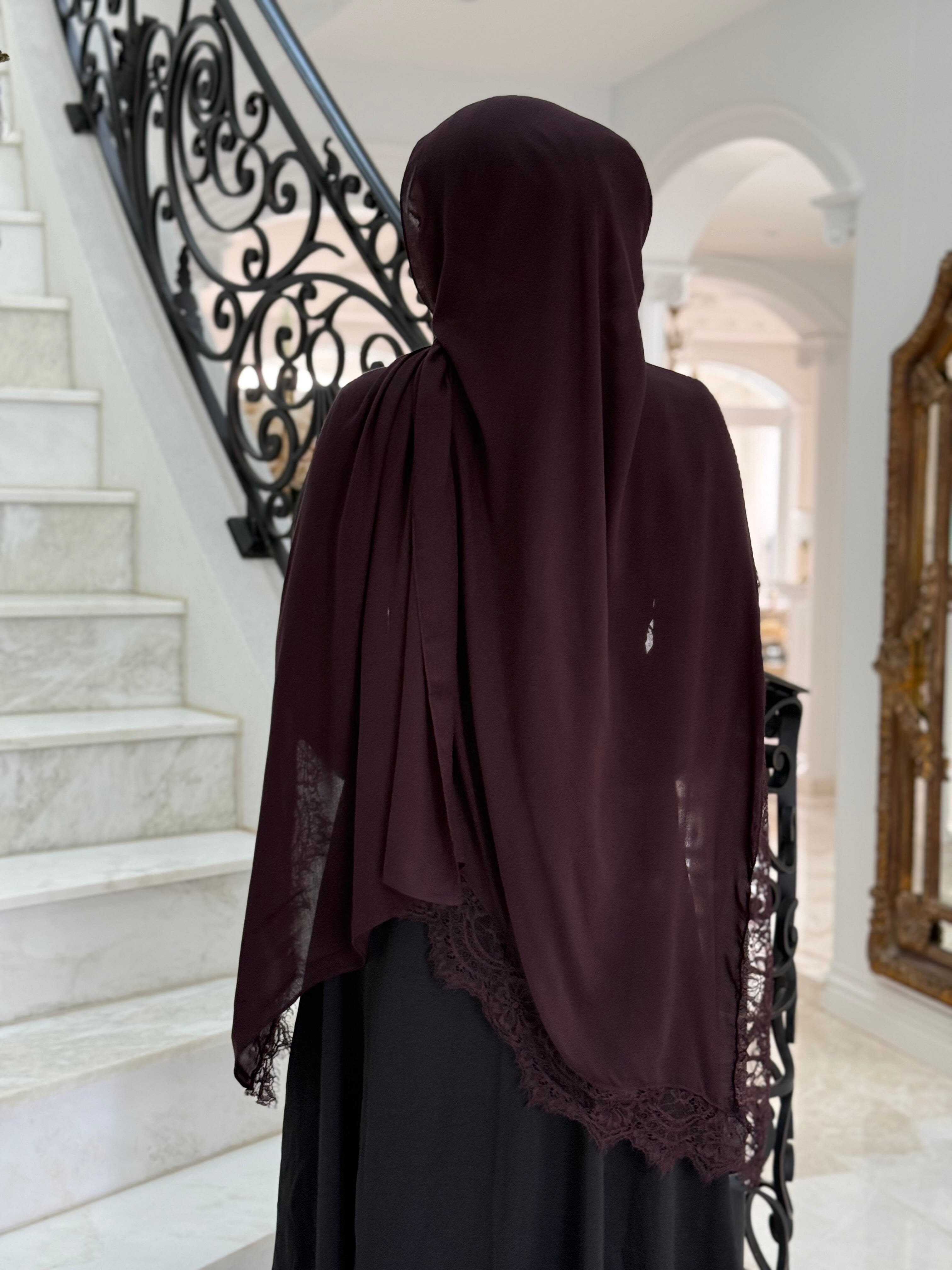 Burgandy Lace Modal Shawl