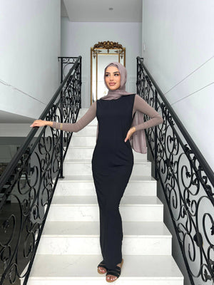 Ribbed Abaya Set