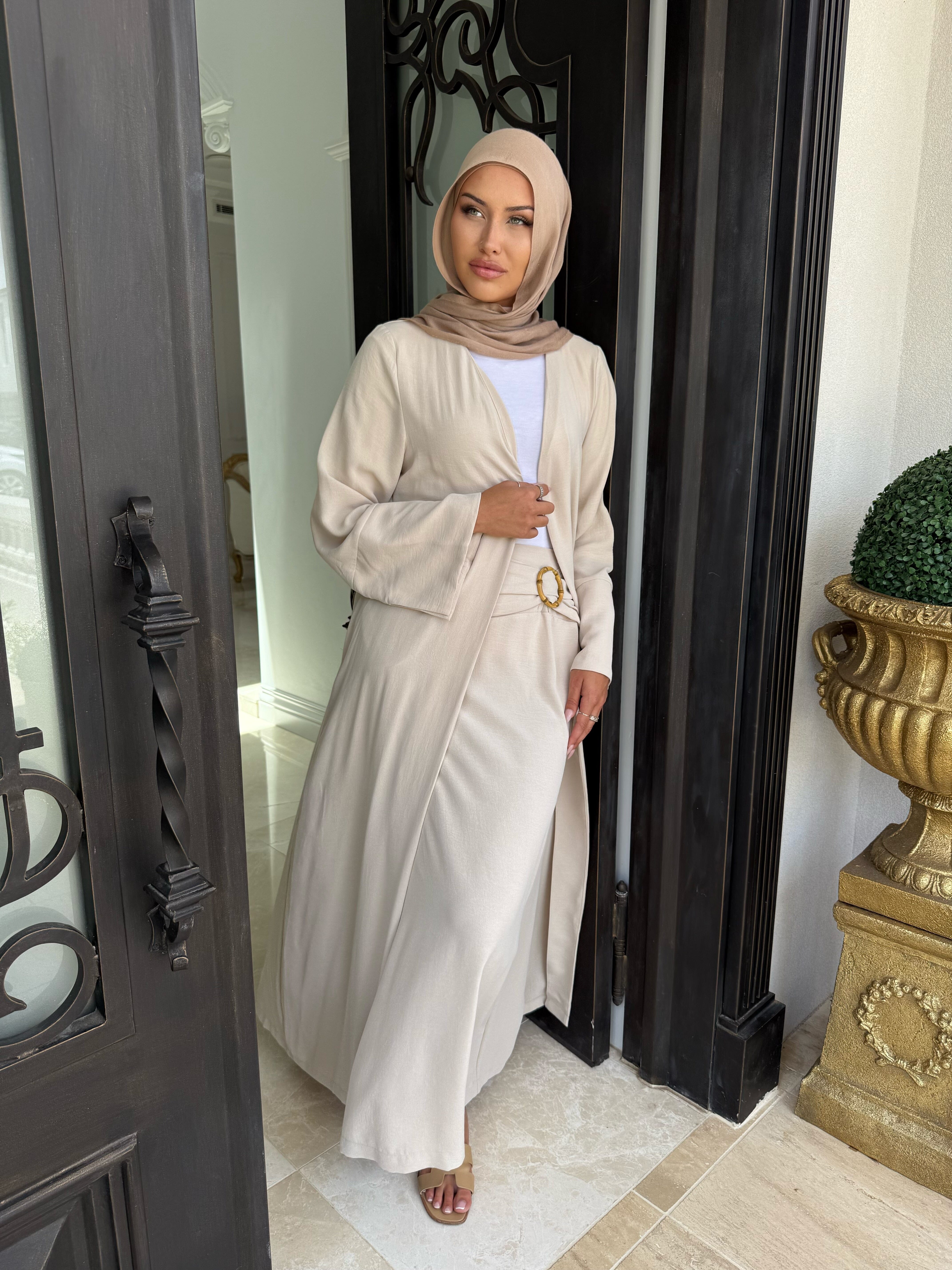 Nour Opened Abaya Set