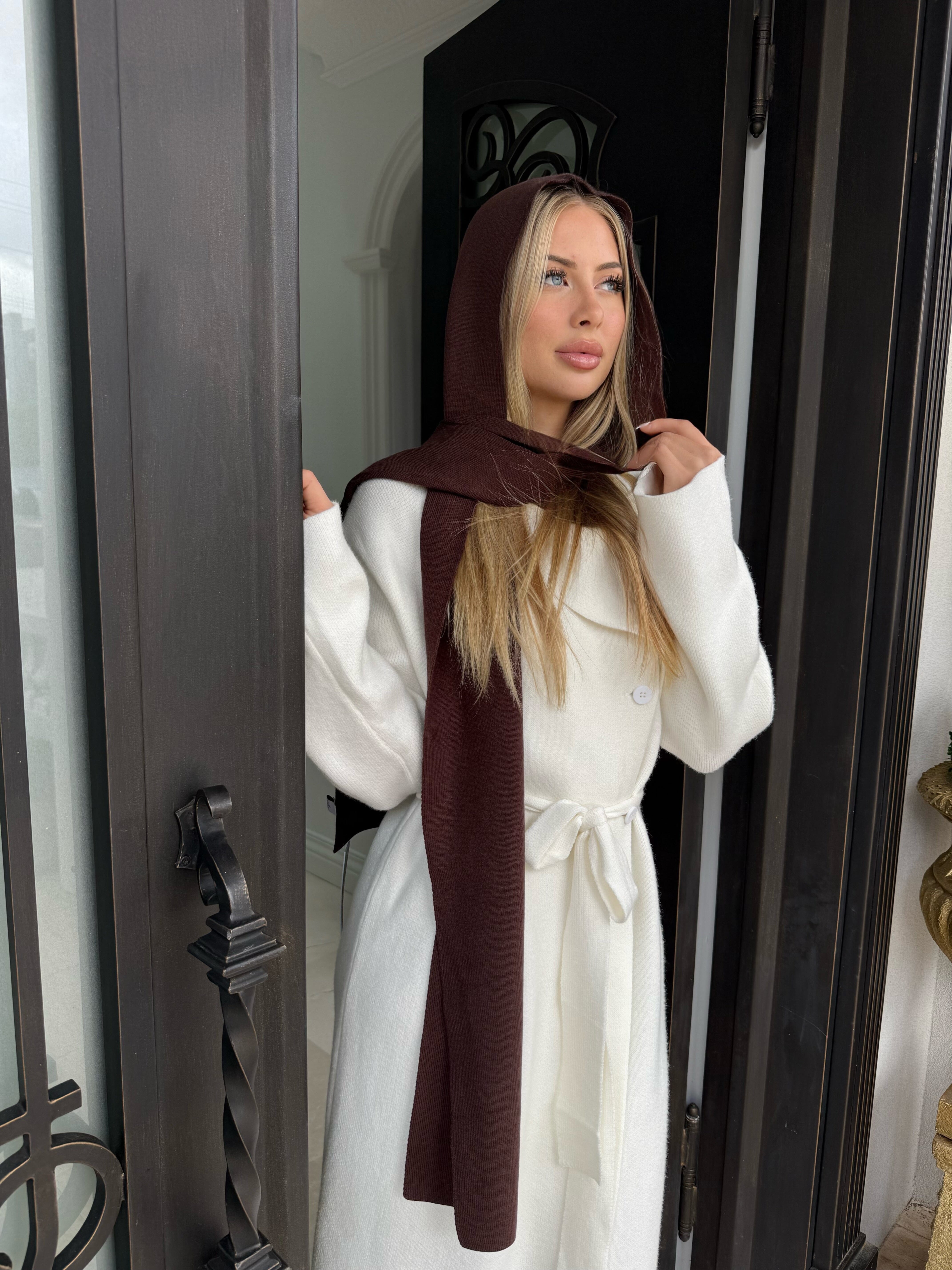 Hooded Knit Scarf