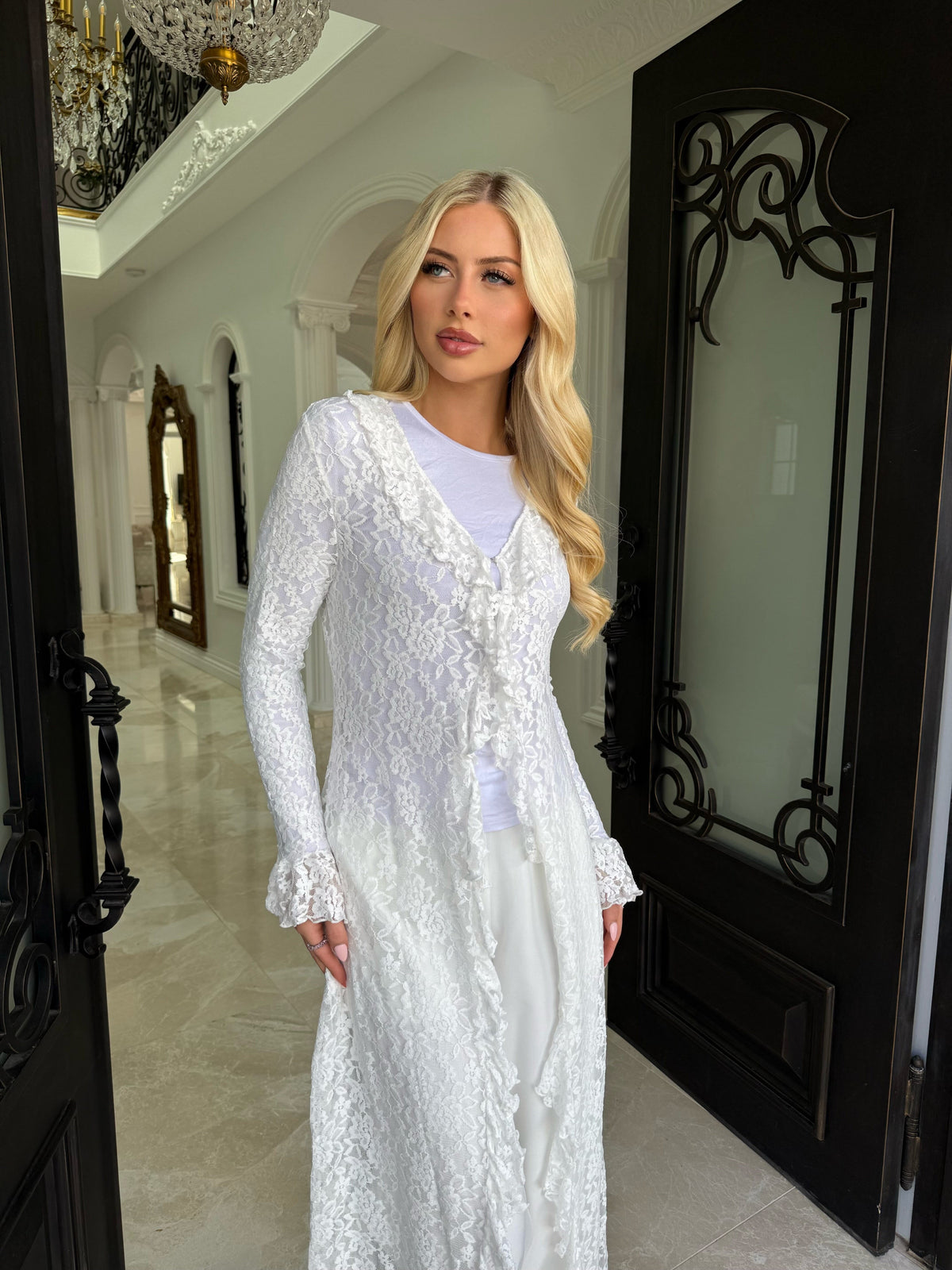 Lace Ruffle Cardigan