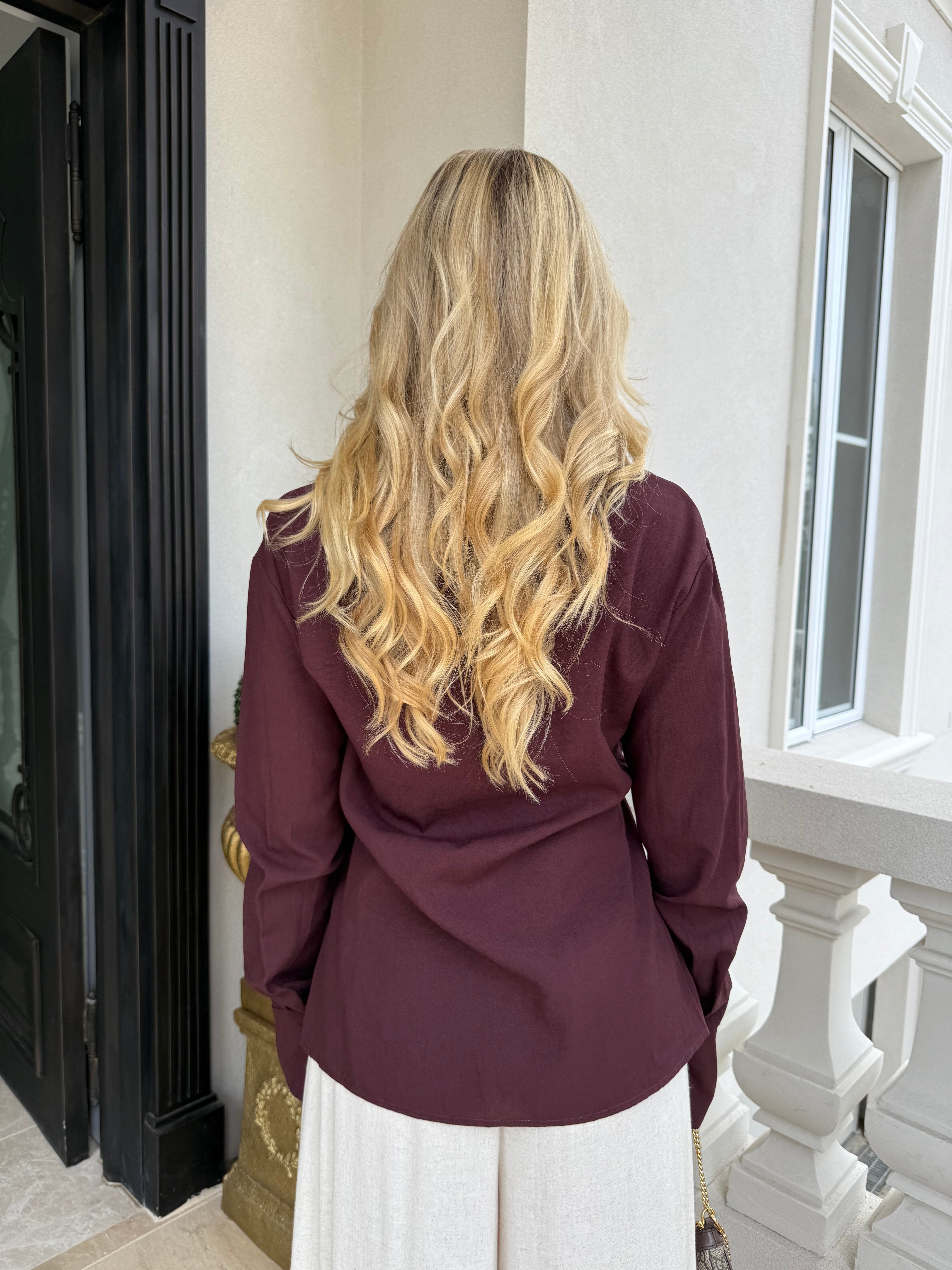 Cross Over Linen Blouse