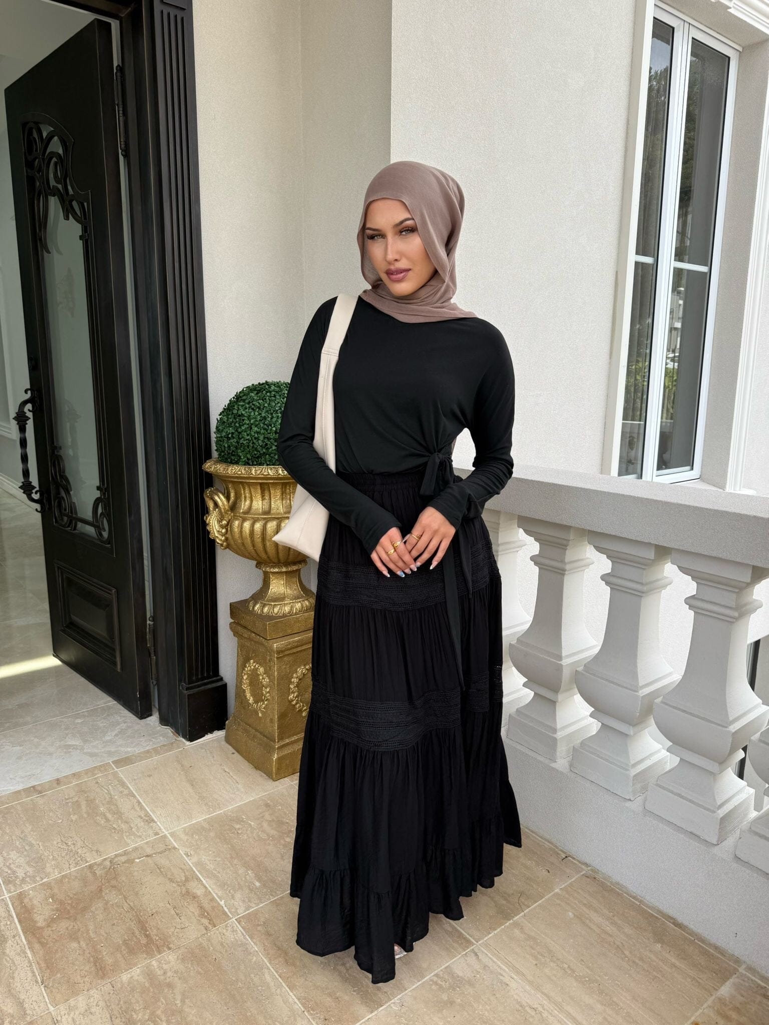 Embroidery Ruffle Skirt