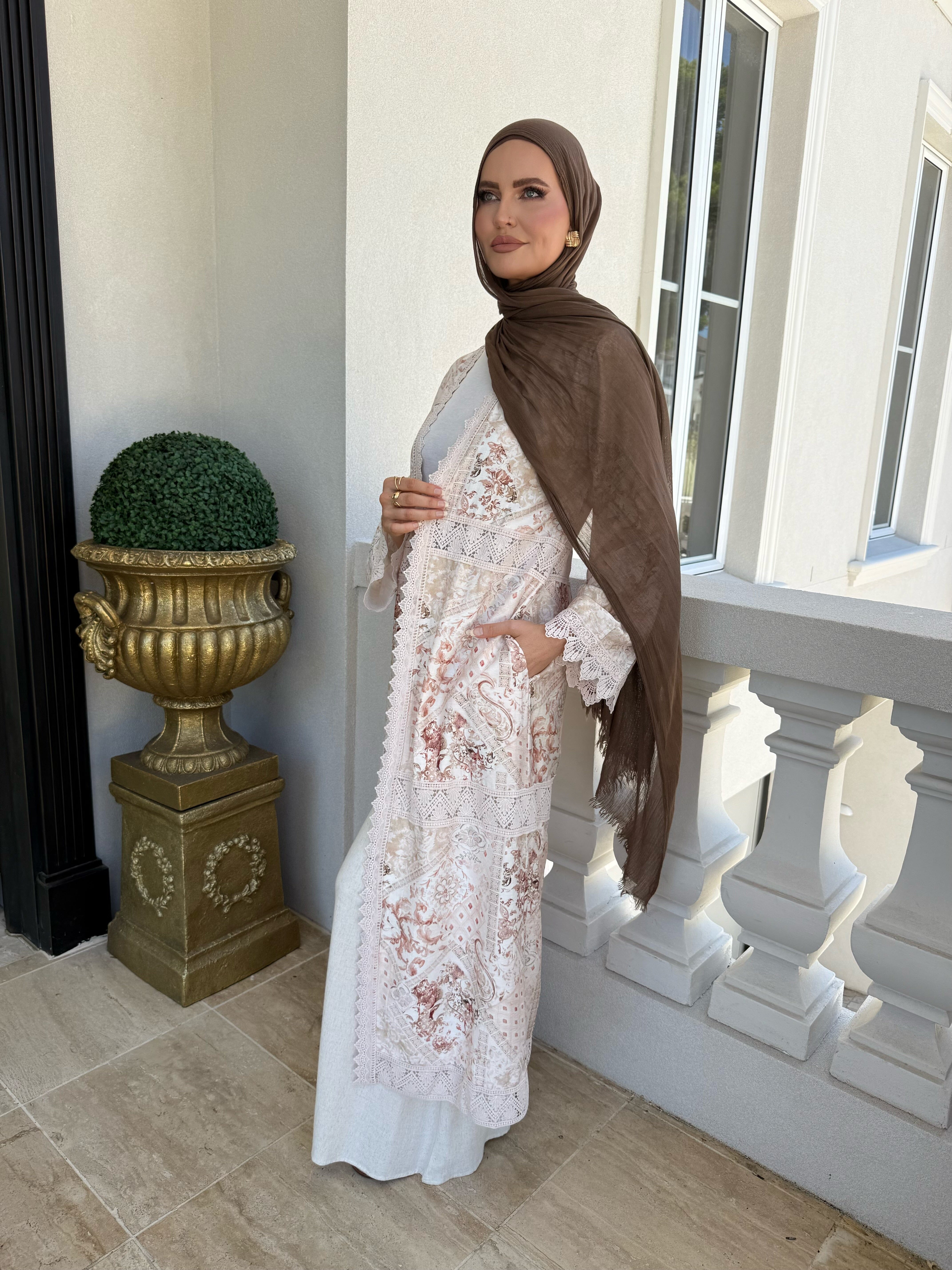 Blush Printed Lace Cape