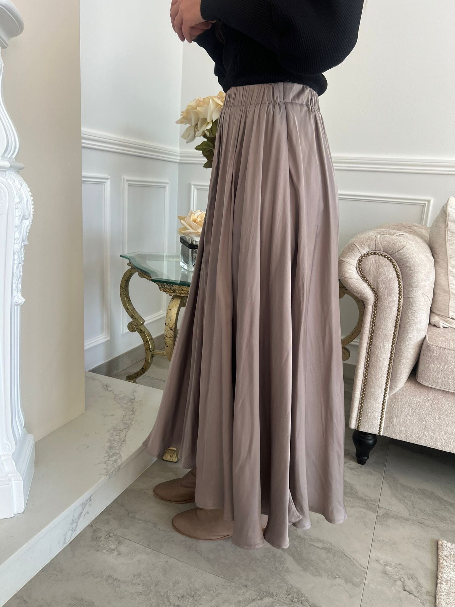 Satin Flowy Skirt