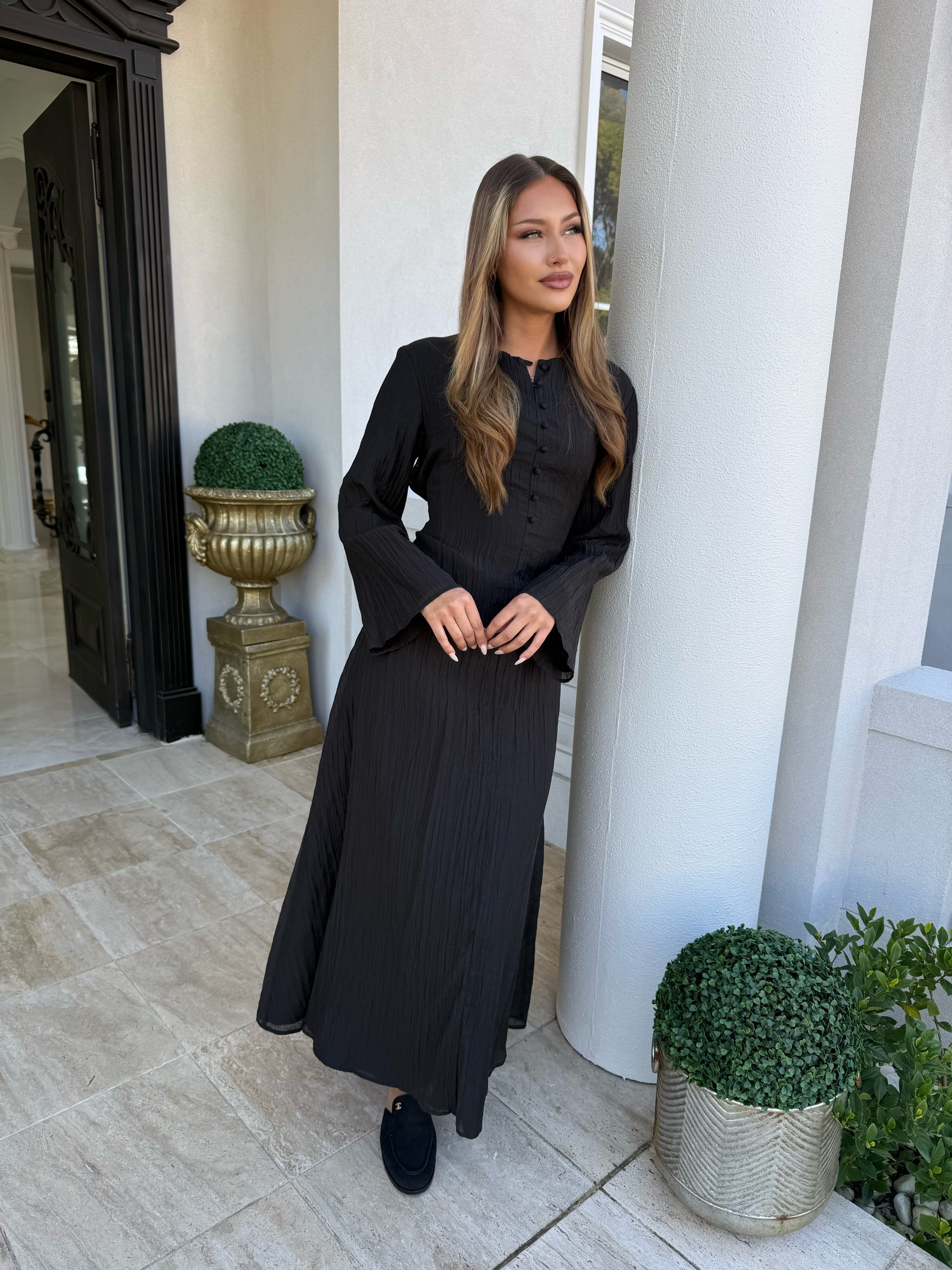 Crinkle Belle Sleeve Dress