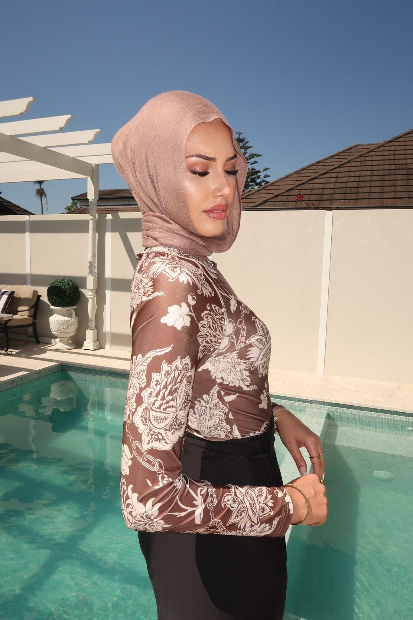 Brunette Swim Body Suite