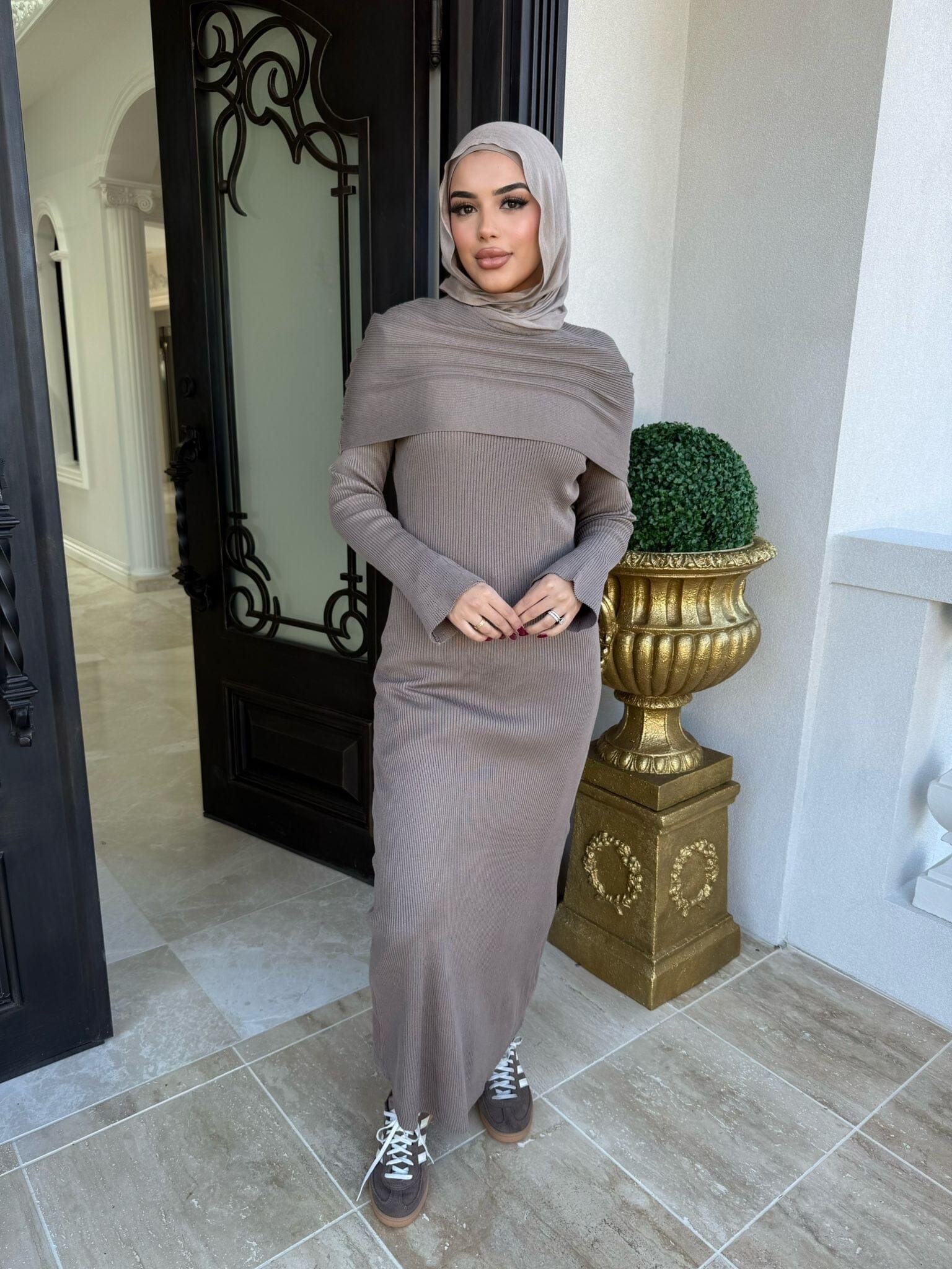 Ribbed Scarf Dress