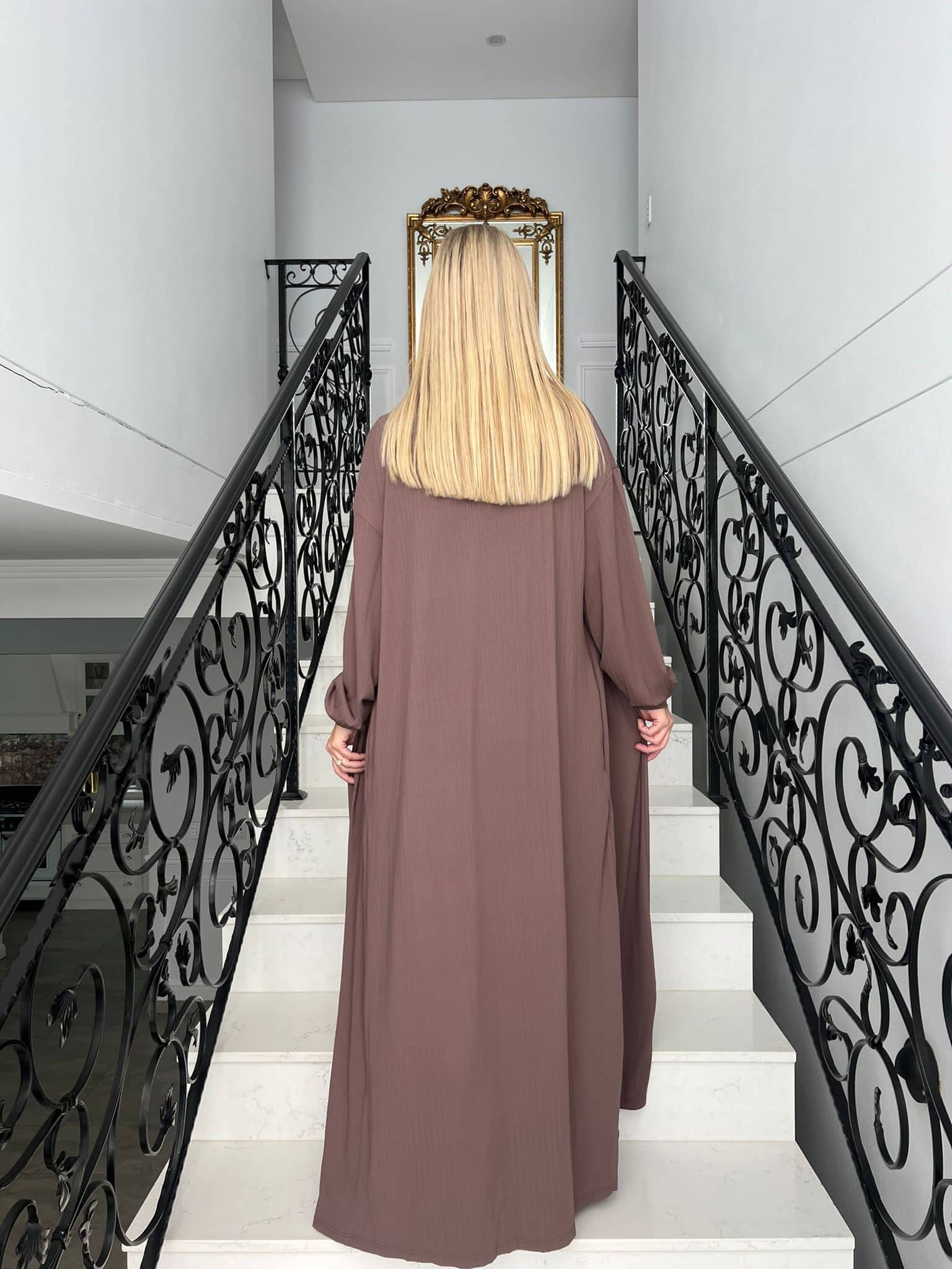 Ribbed Abaya Set