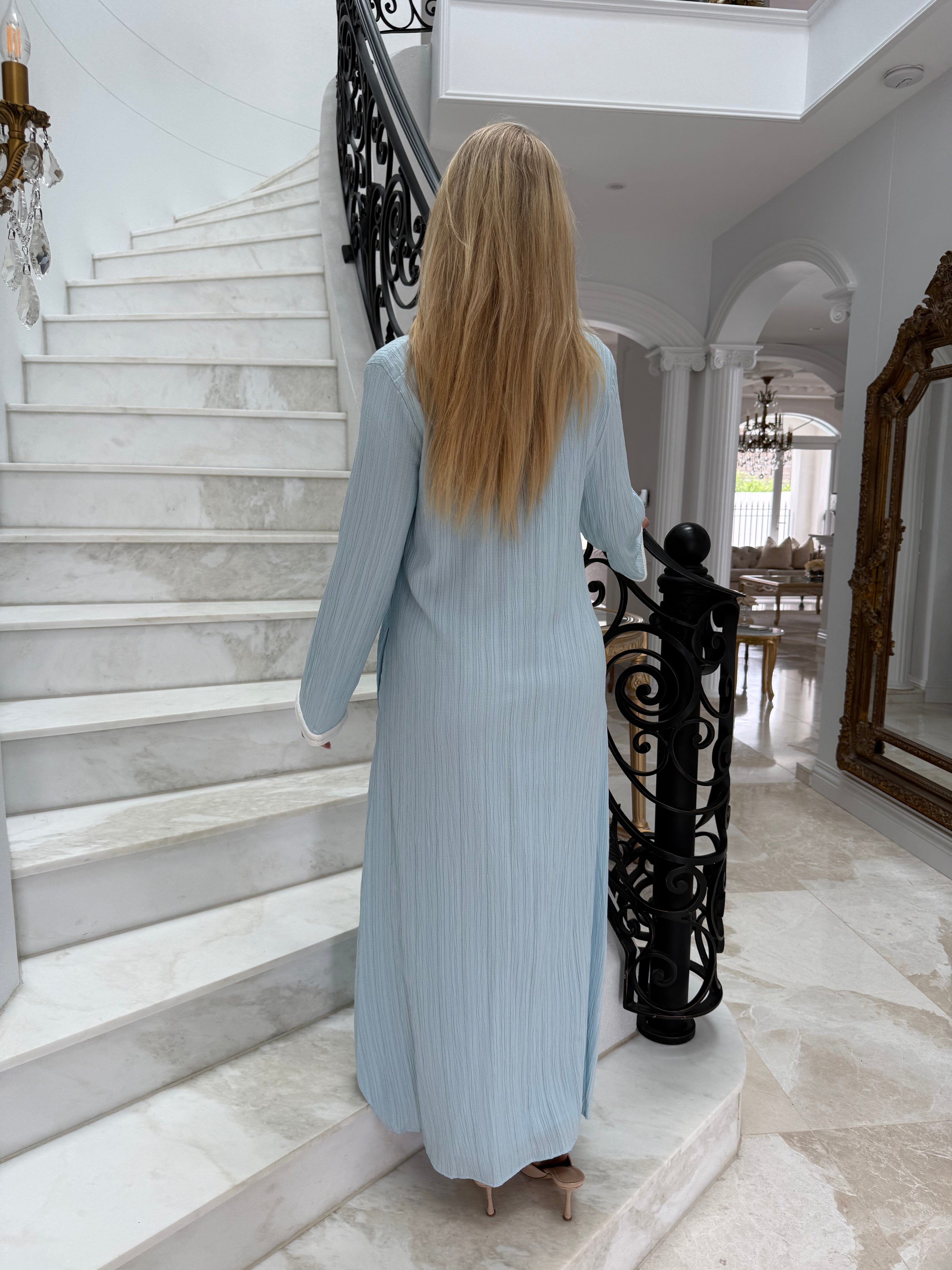 Trimmed Crinkle Abaya