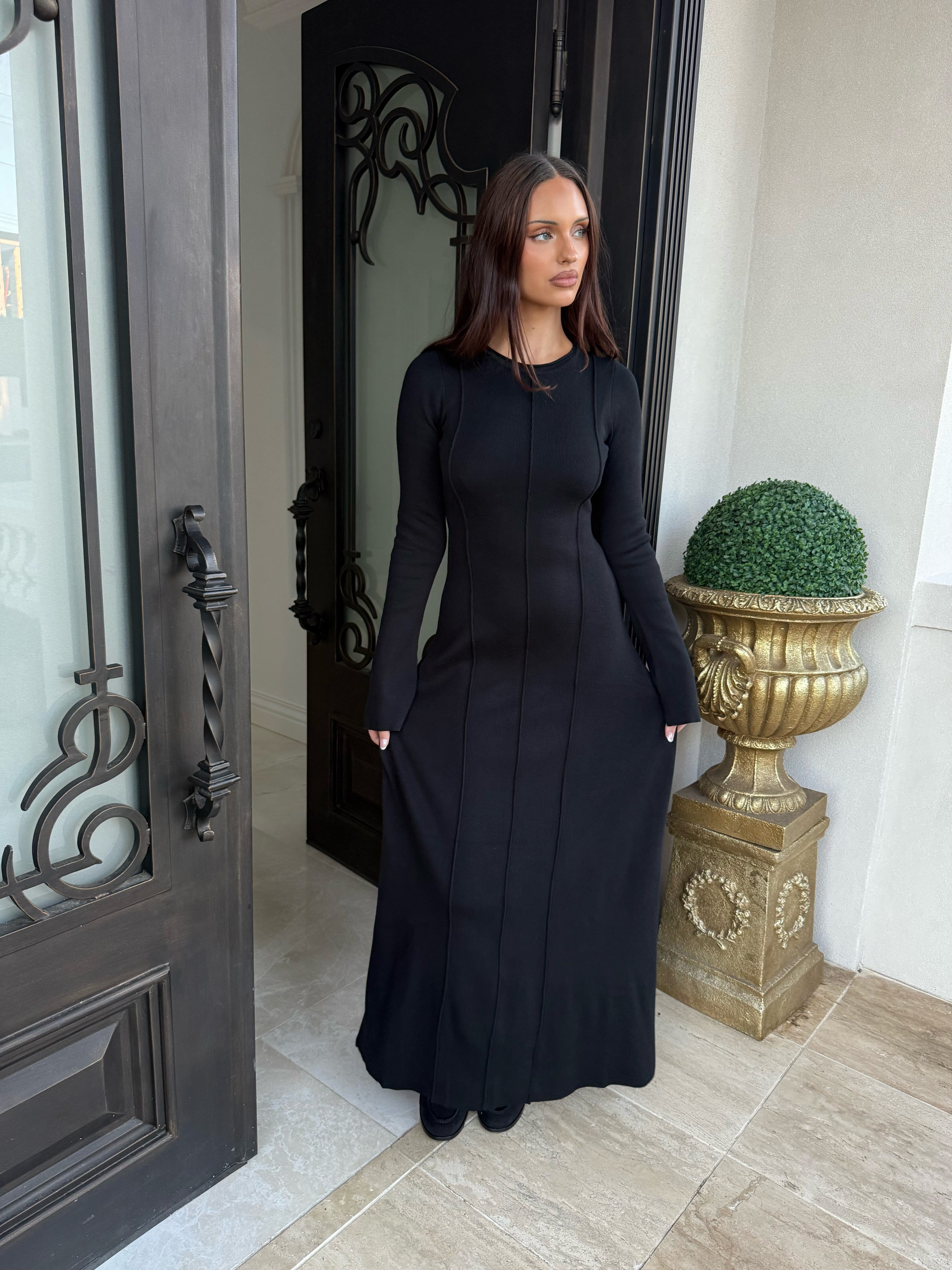 Pipping Knit Dress