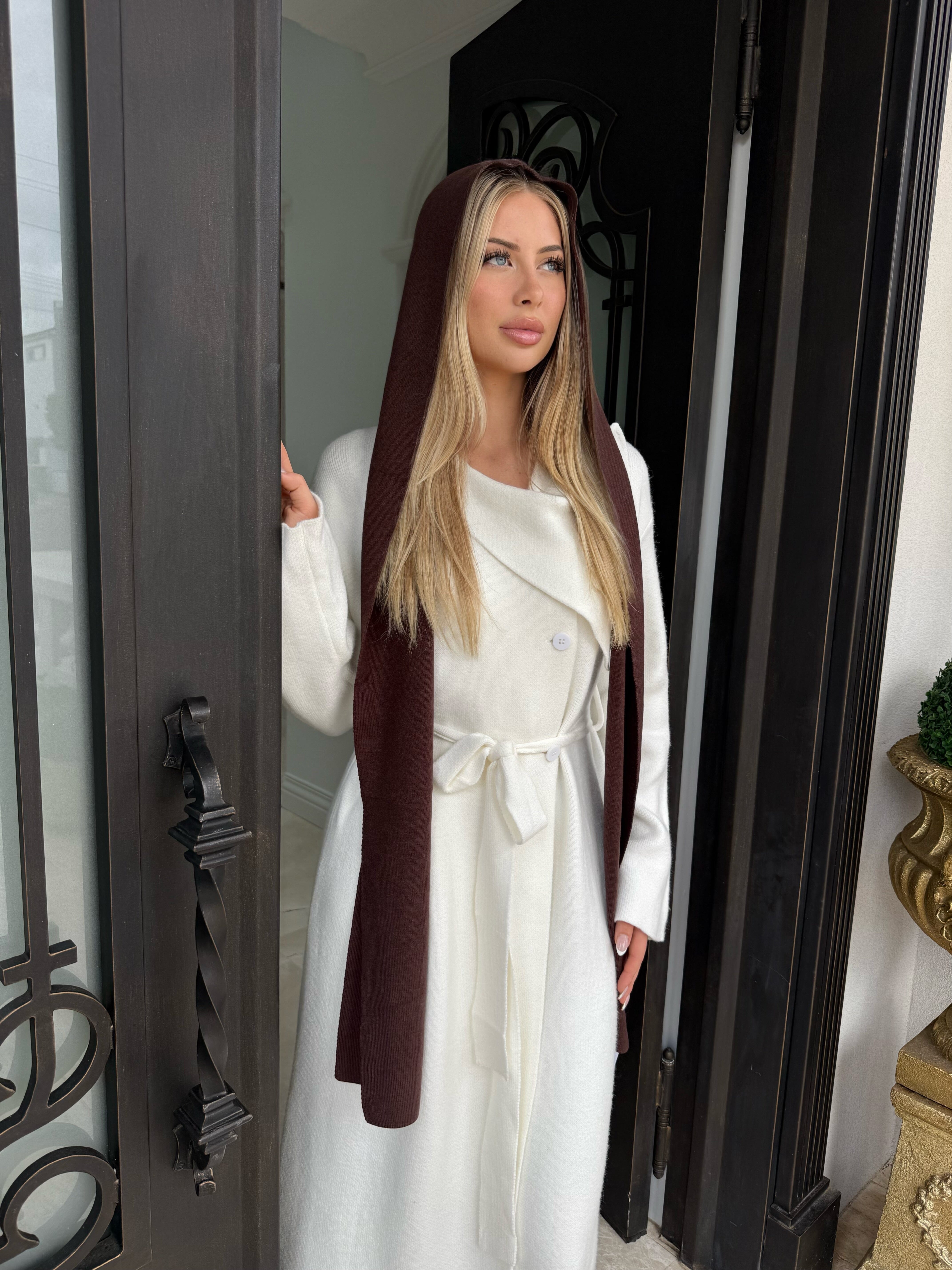 Hooded Knit Scarf