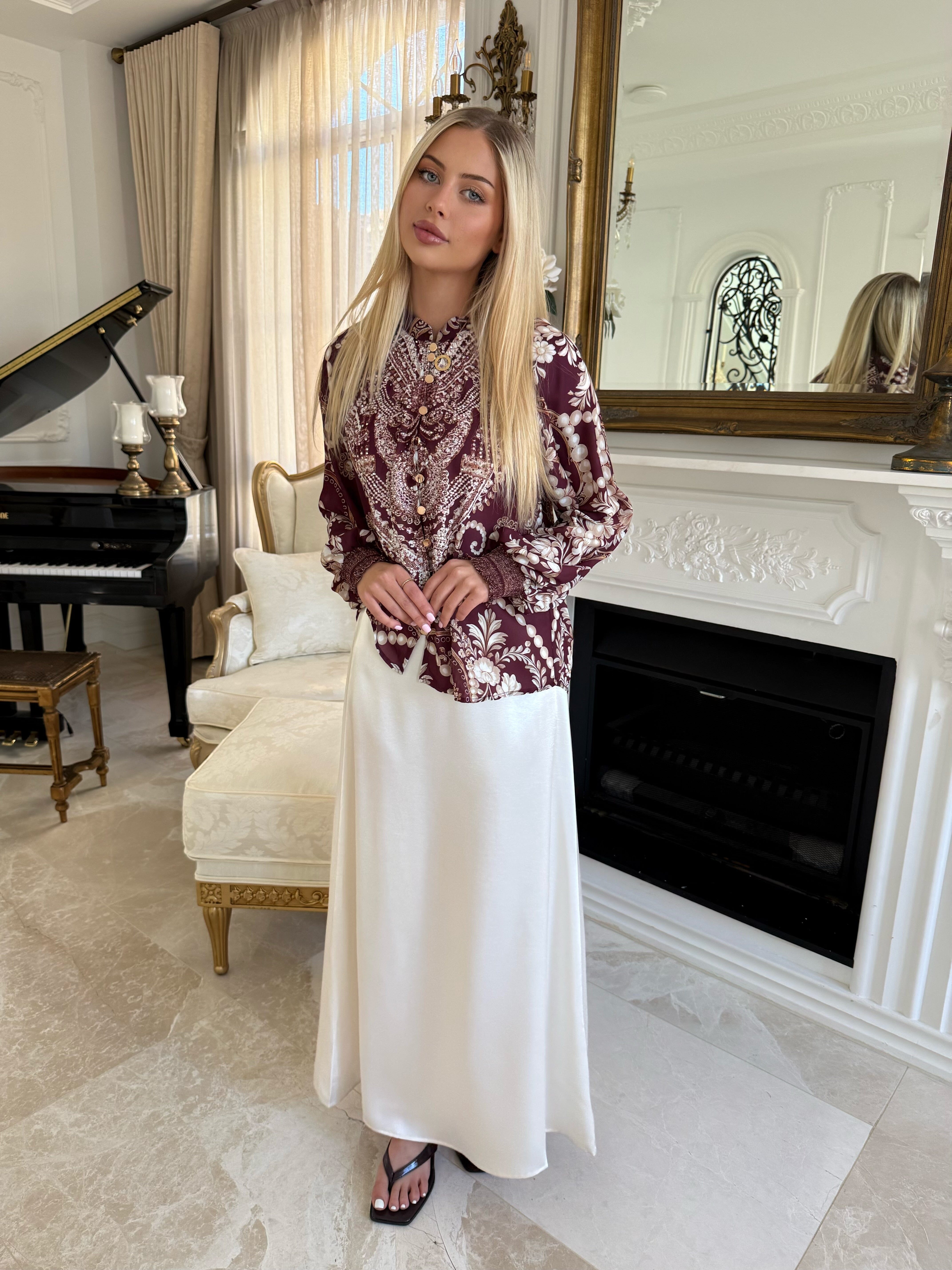 Plum Beaded Blouse