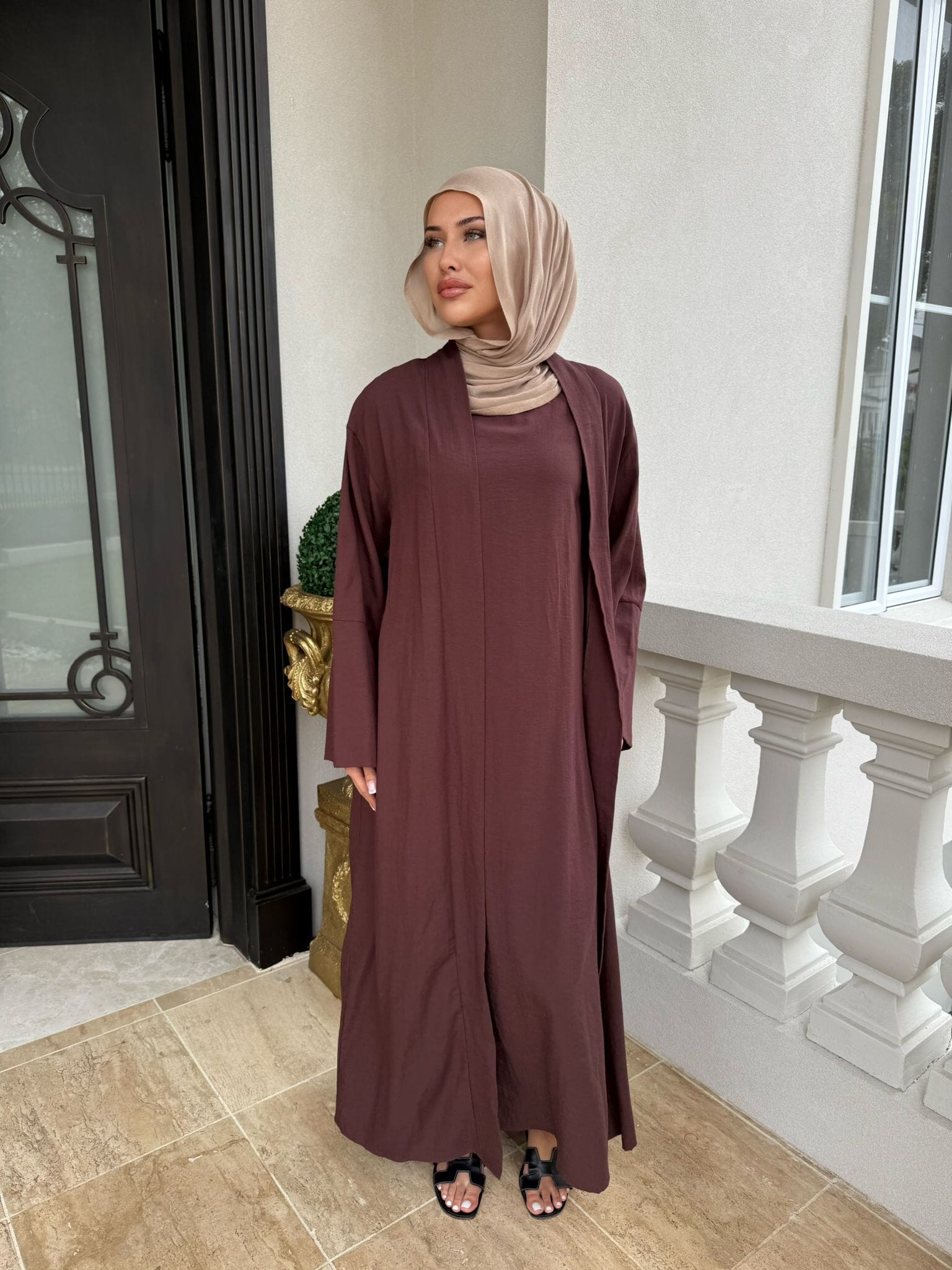 Linen Abaya Set