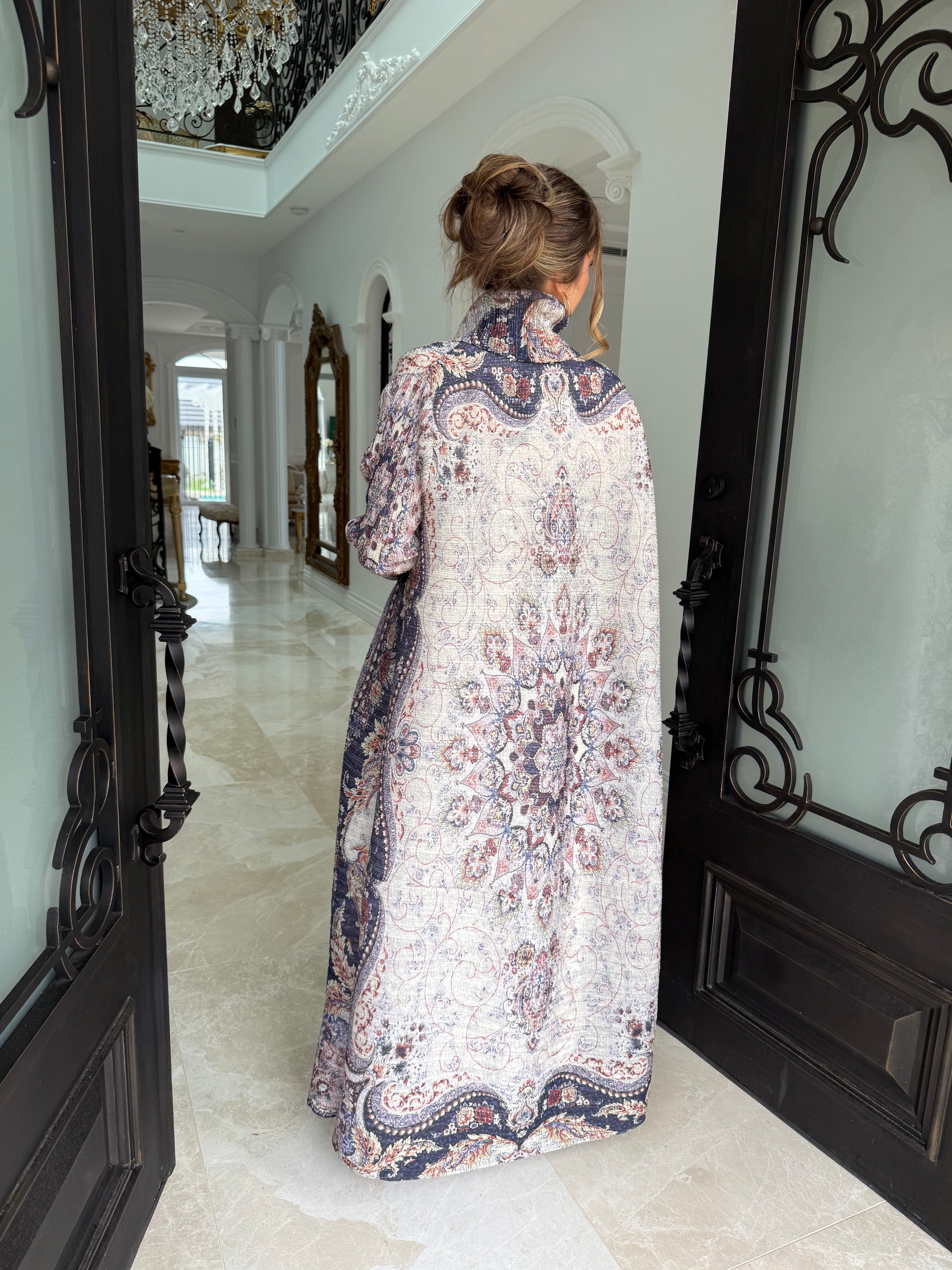 Layali Multi Pleated Open Abaya