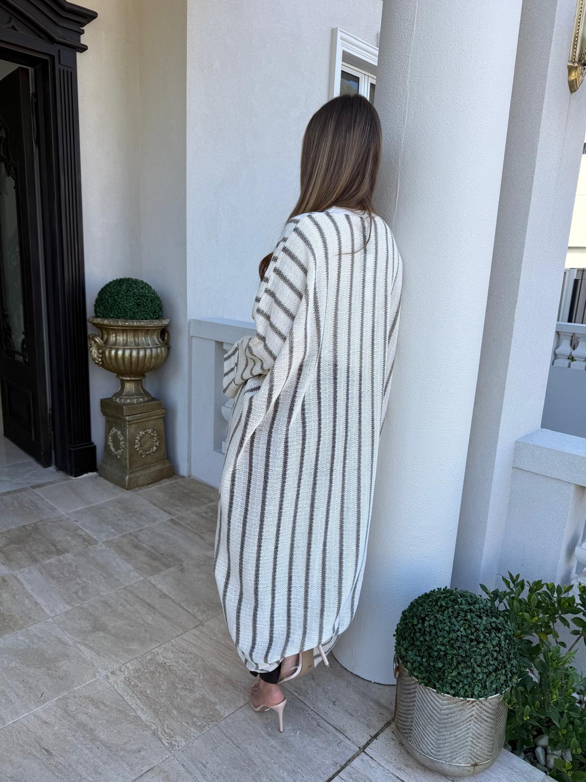 Stripe Crochet Kimono