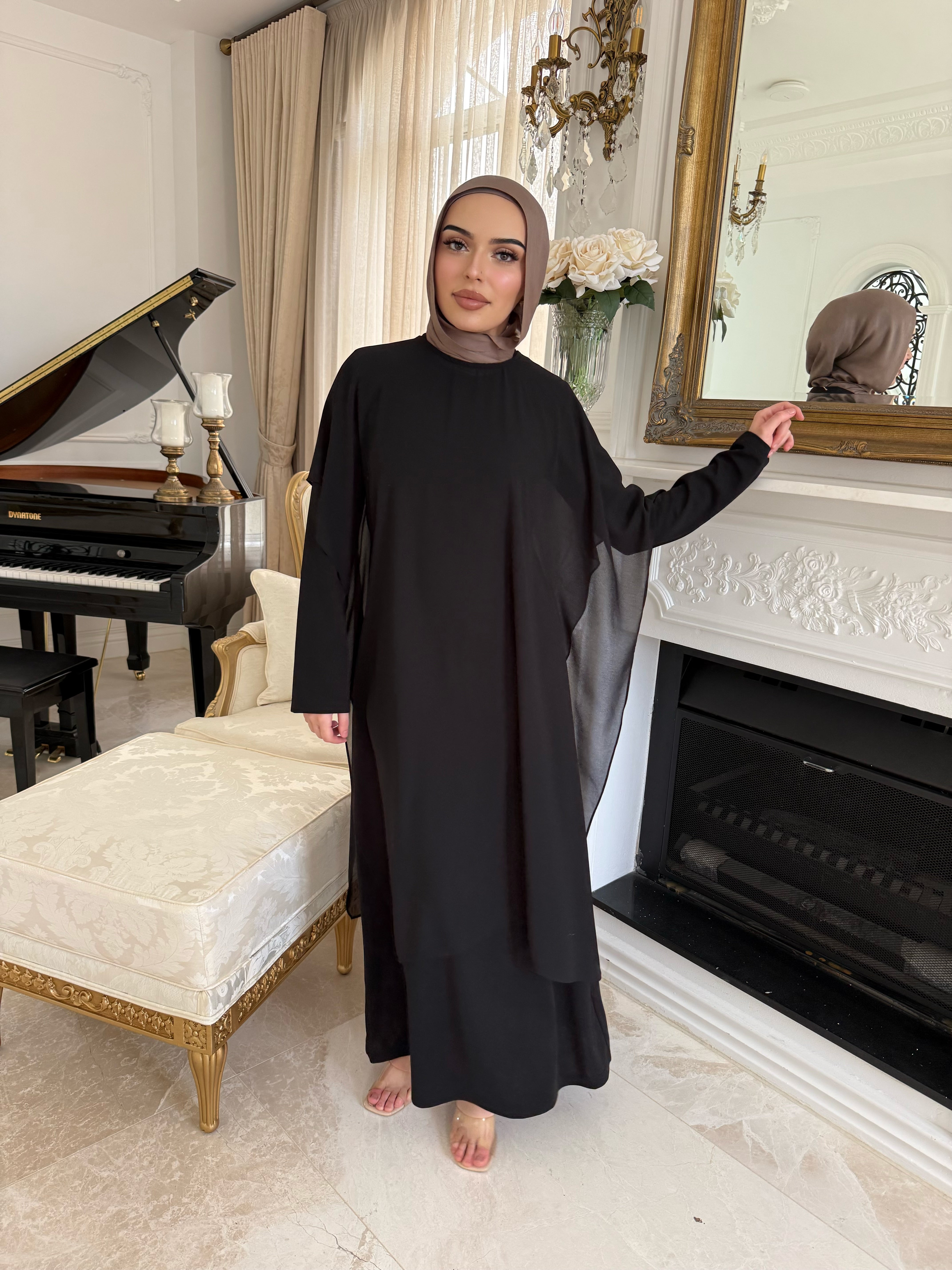 Chiffon Cape Abaya Set