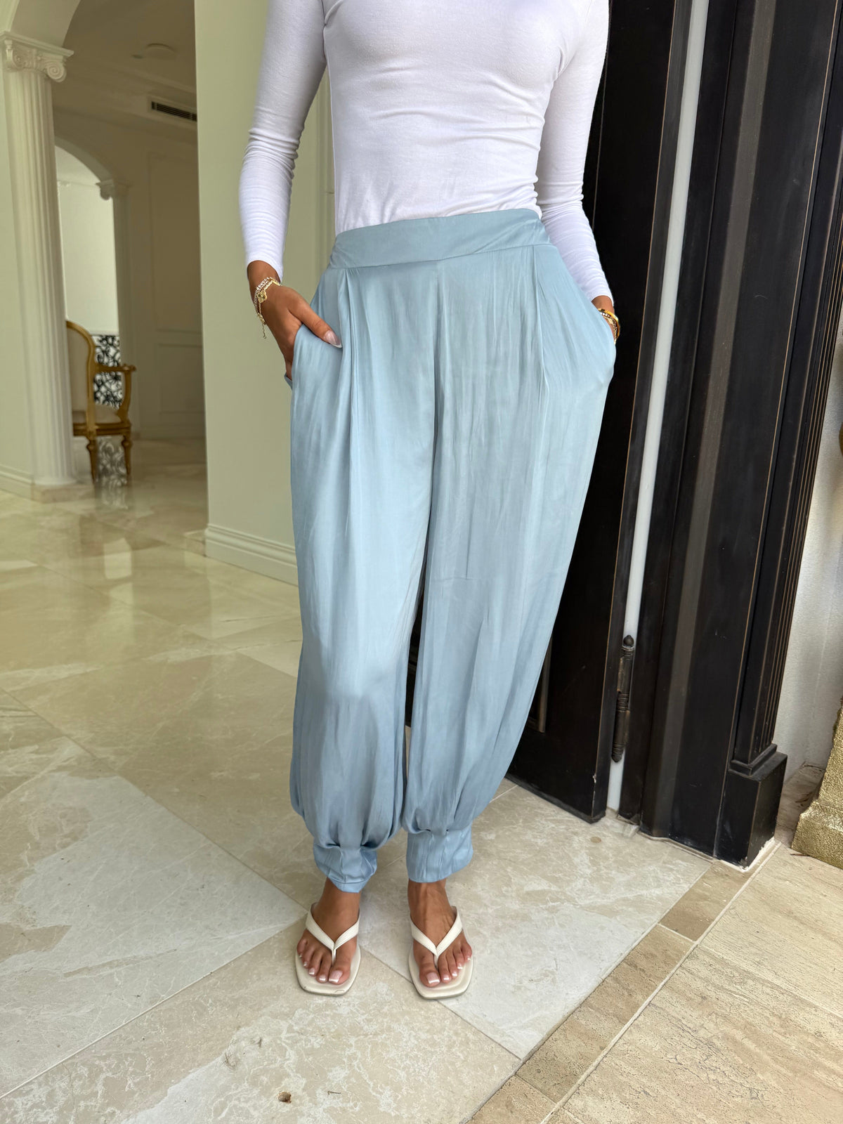 Satin Cuffed Pants