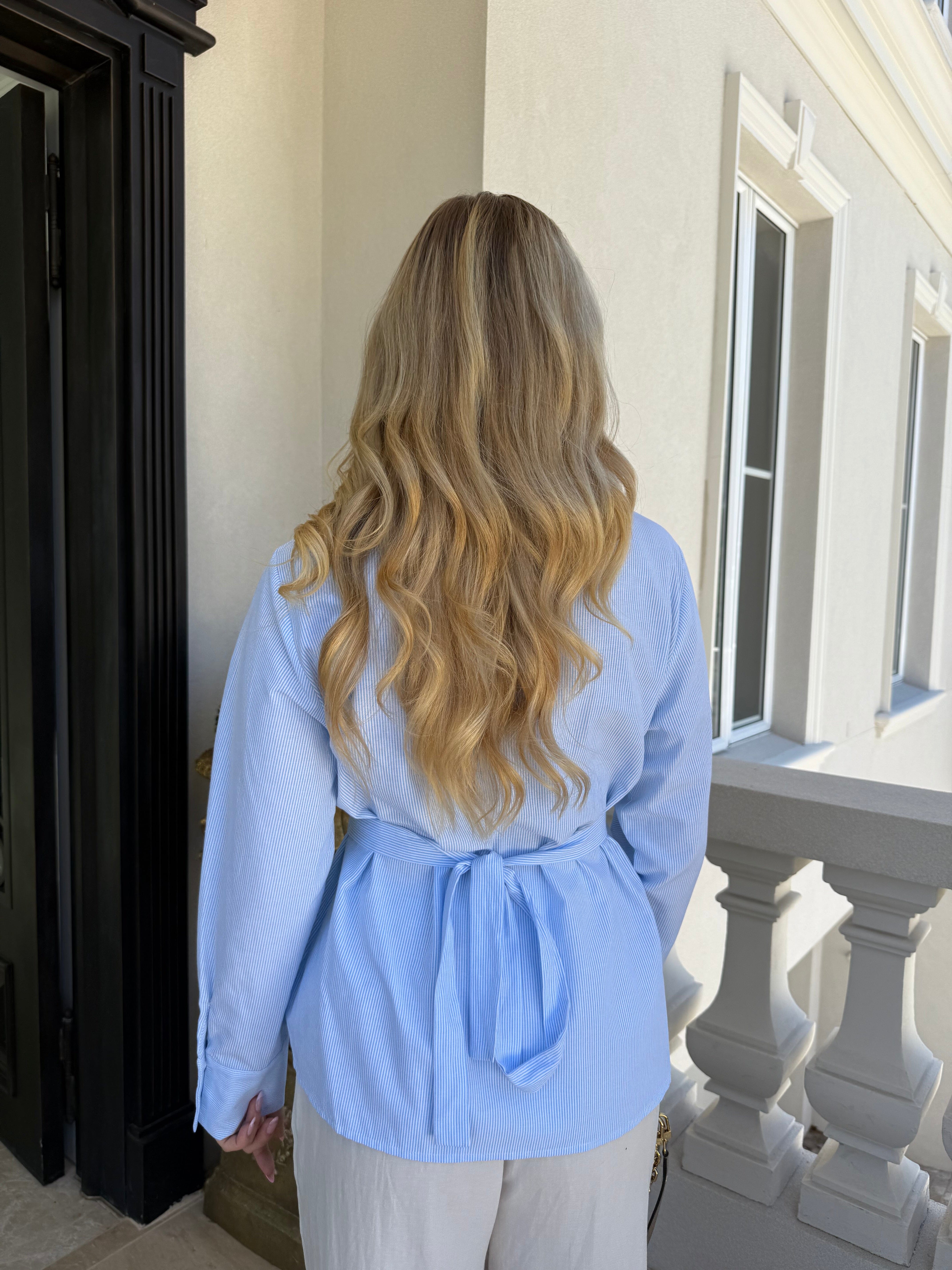 Baby Blue Wrap Shirt